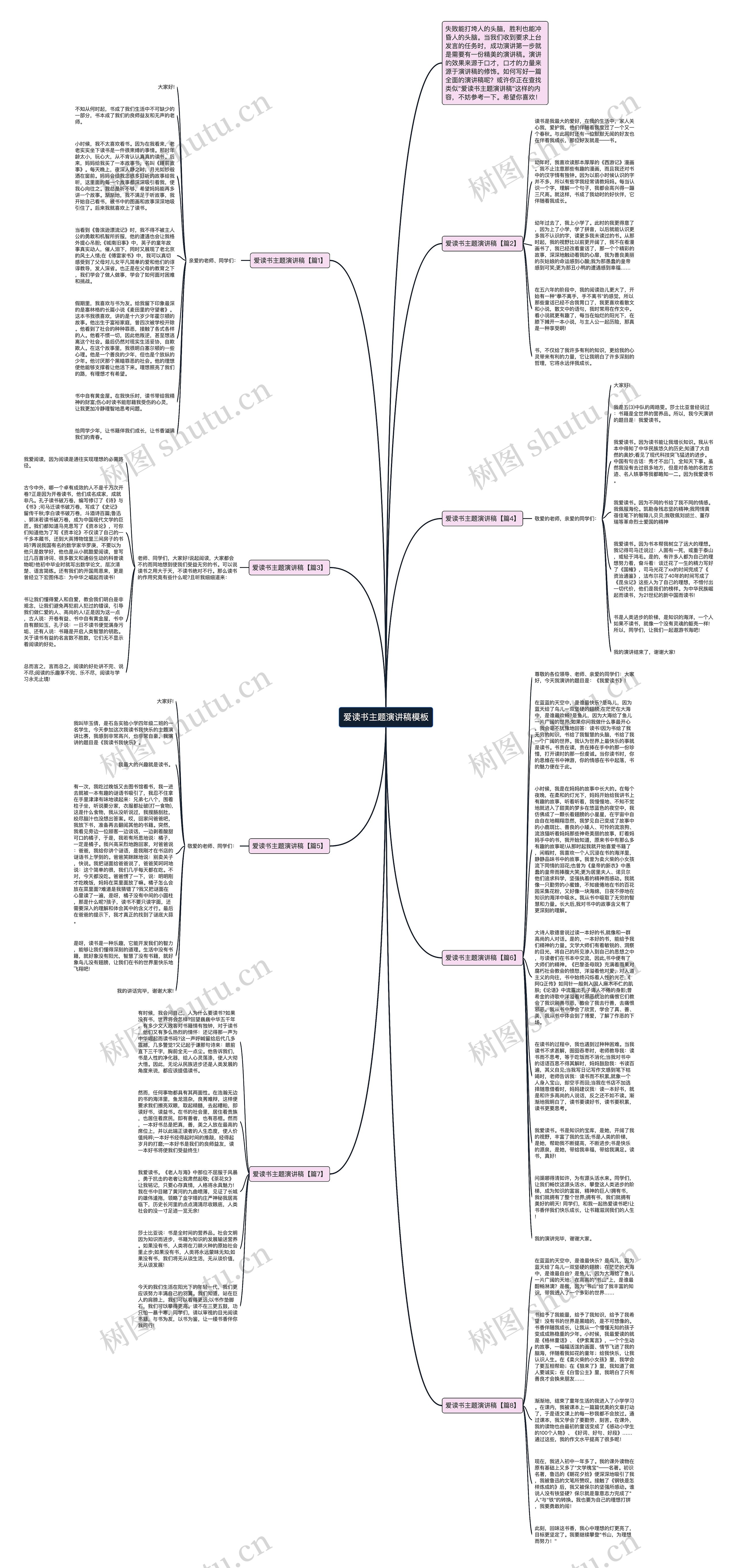 爱读书主题演讲稿思维导图