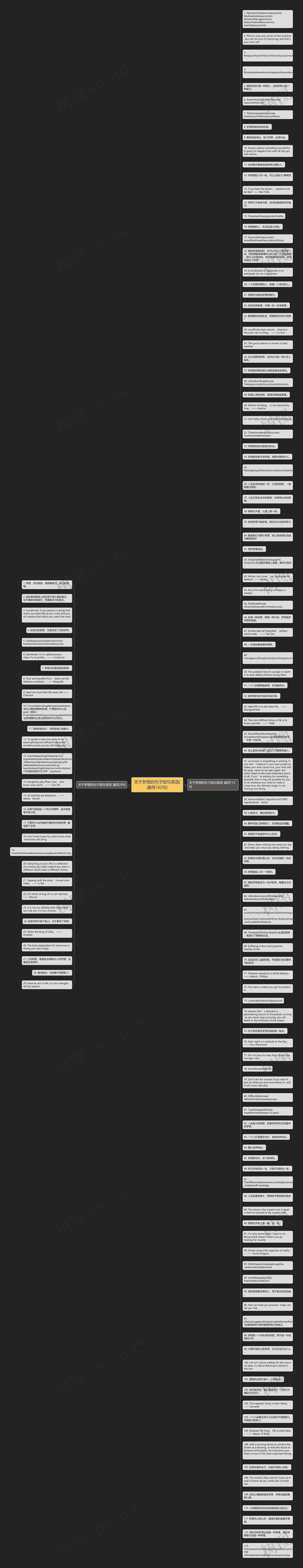 关于梦想的句子短句英语(通用142句)思维导图