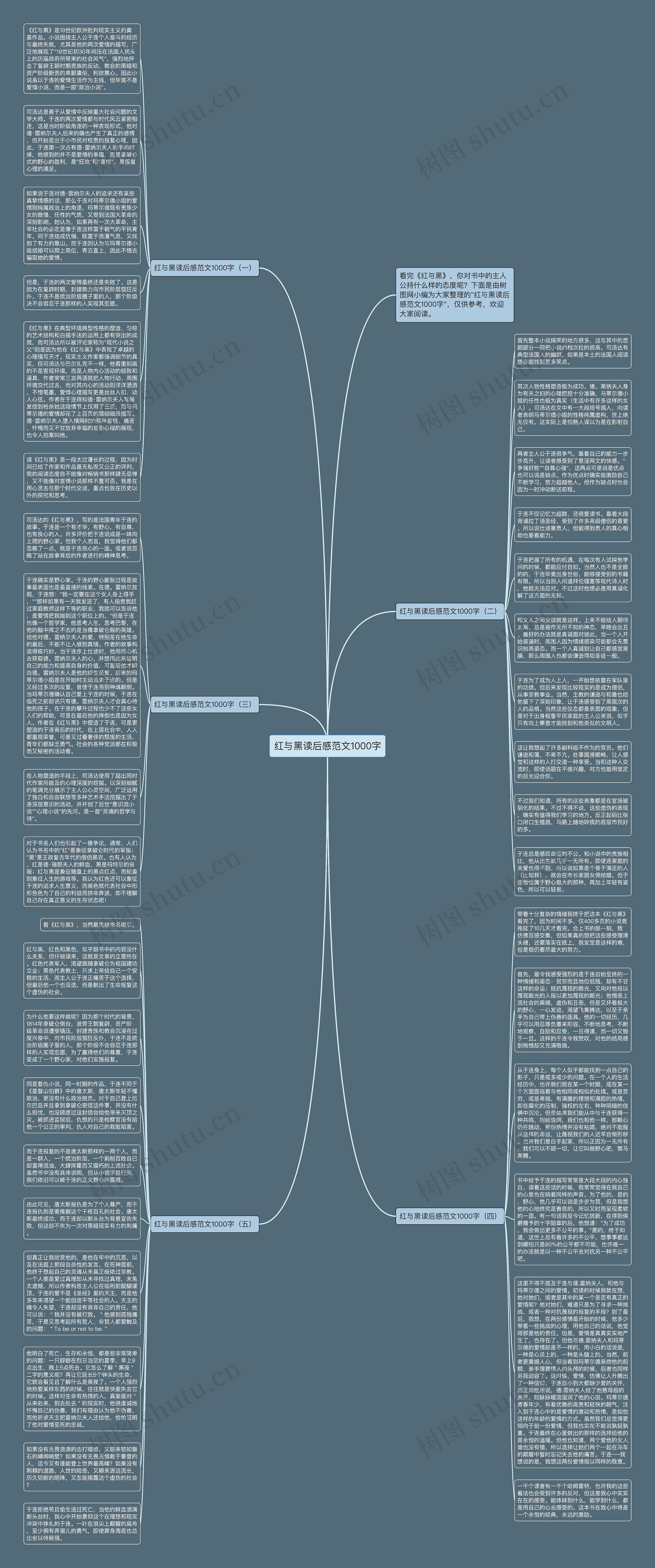 红与黑读后感范文1000字思维导图