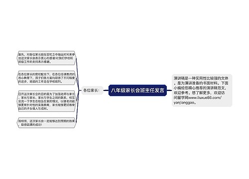 八年级家长会班主任发言