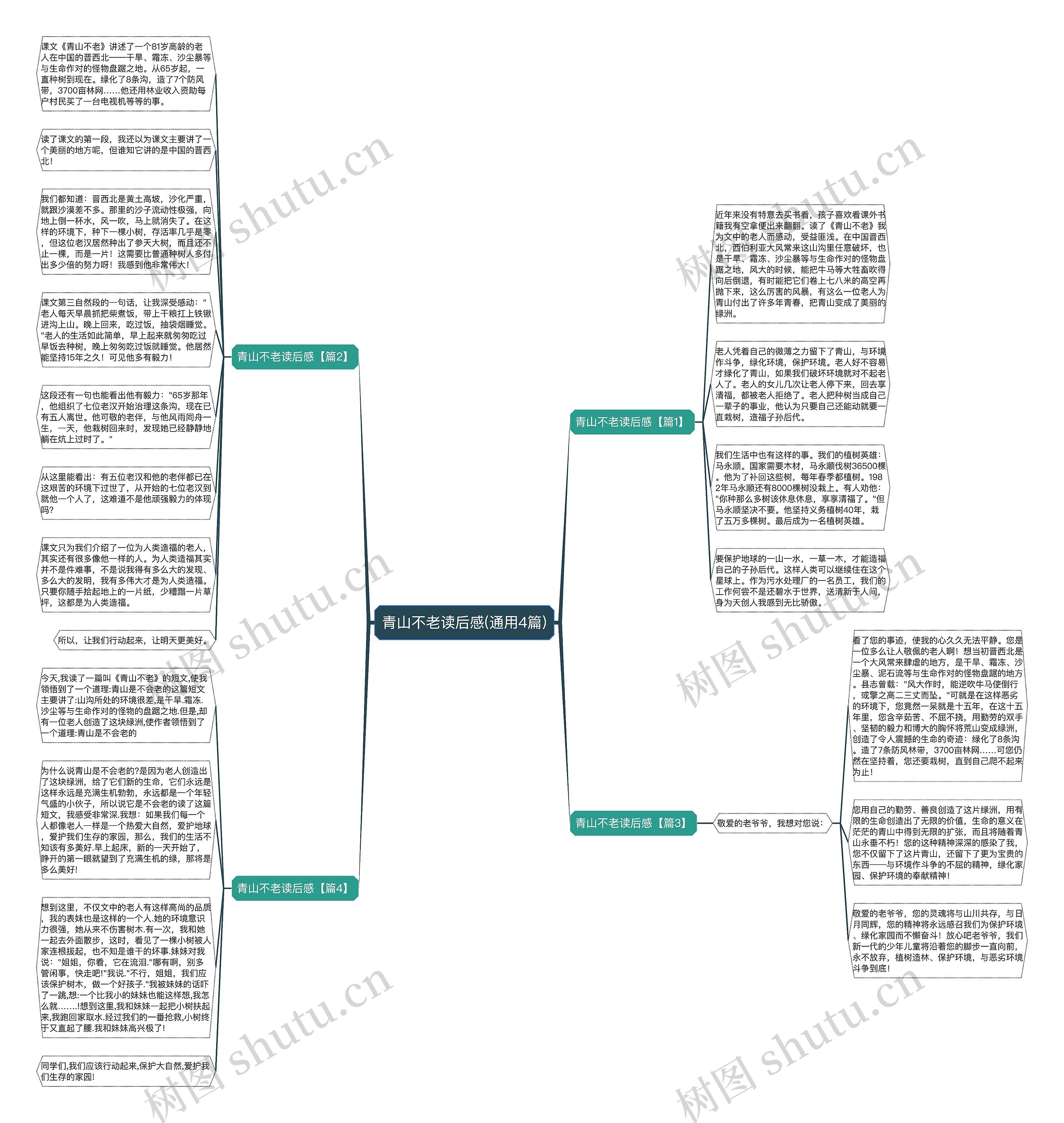 青山不老读后感(通用4篇)思维导图