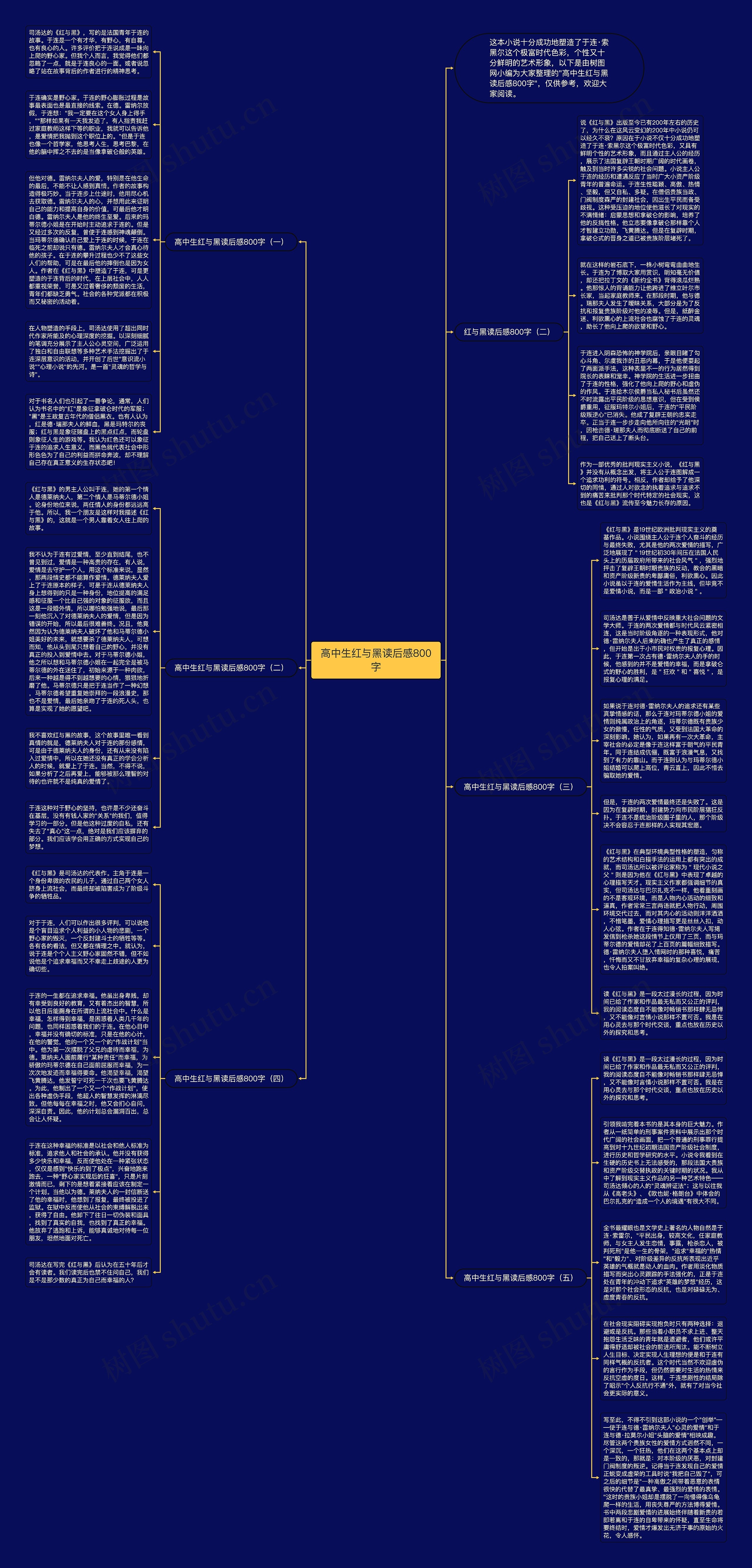 高中生红与黑读后感800字思维导图