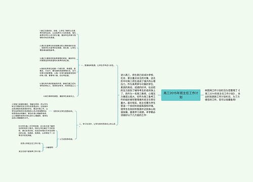高三2015年班主任工作计划