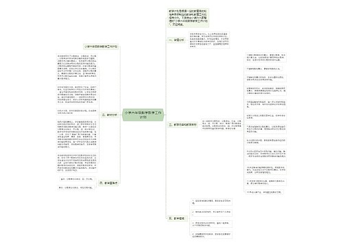 小学六年级数学教学工作计划思维导图