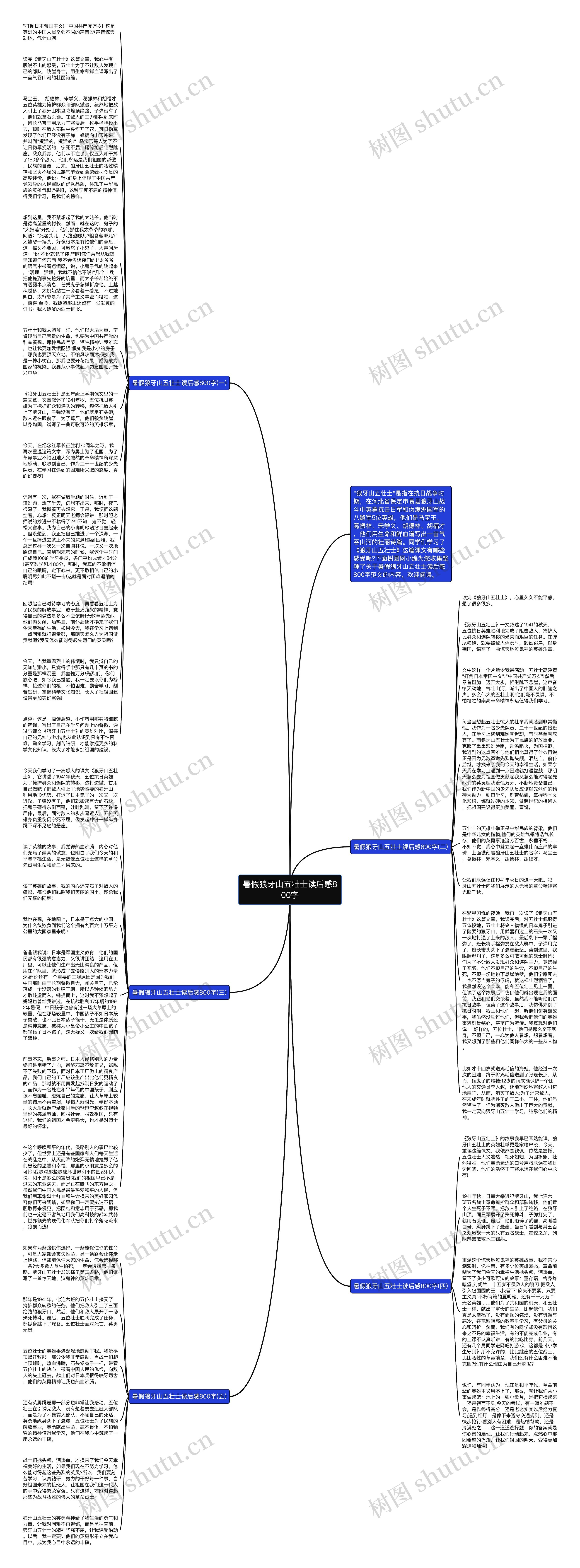 暑假狼牙山五壮士读后感800字思维导图