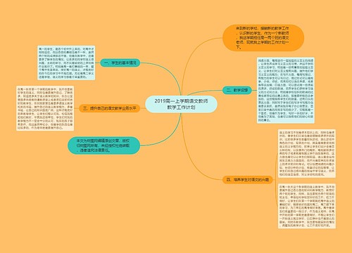 2019高一上学期语文教师教学工作计划