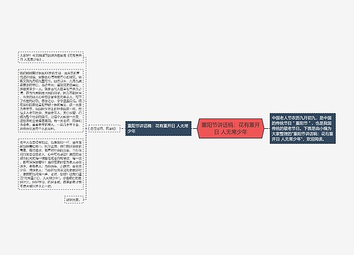 重阳节讲话稿：花有重开日 人无常少年