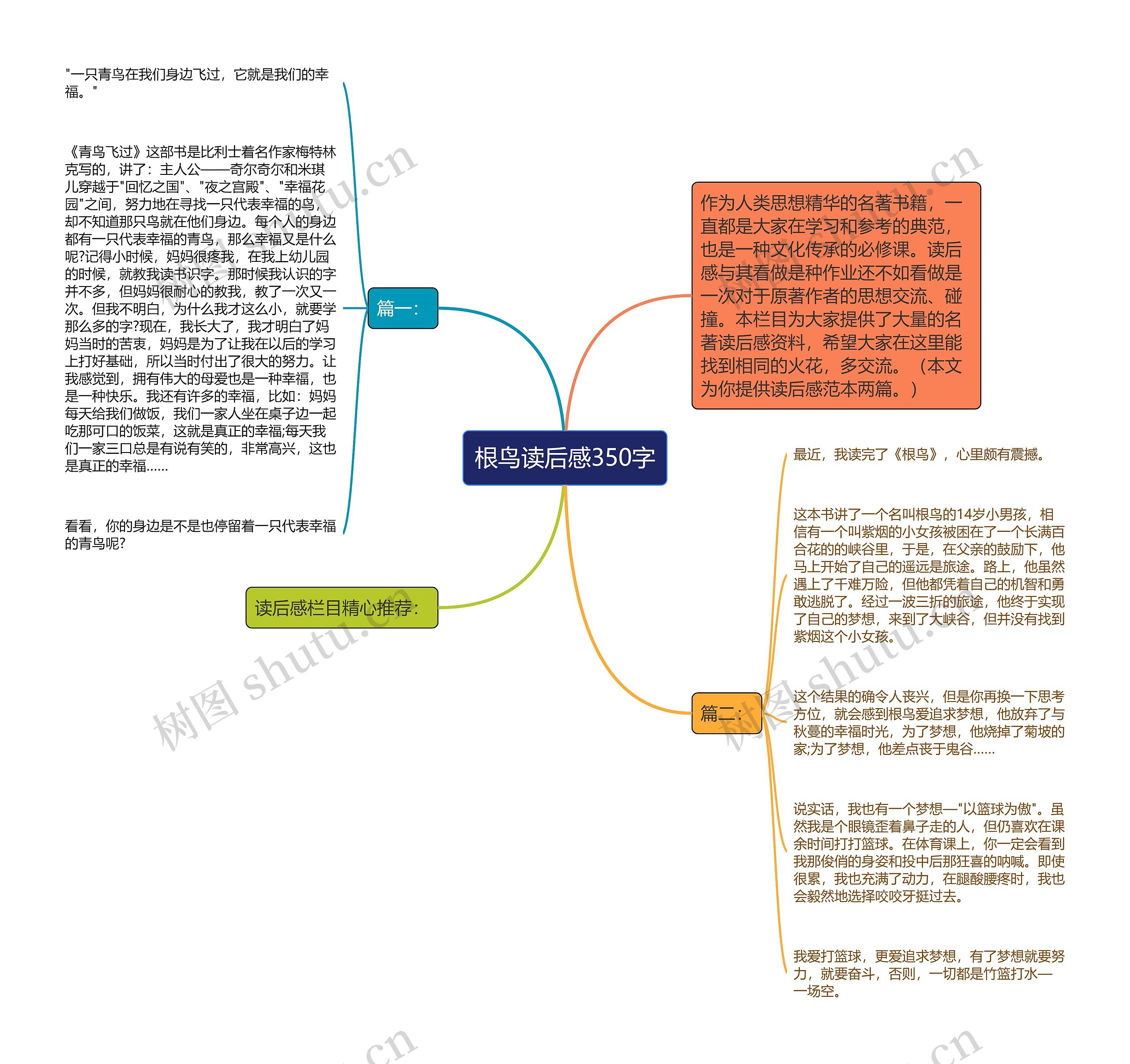 根鸟读后感350字思维导图