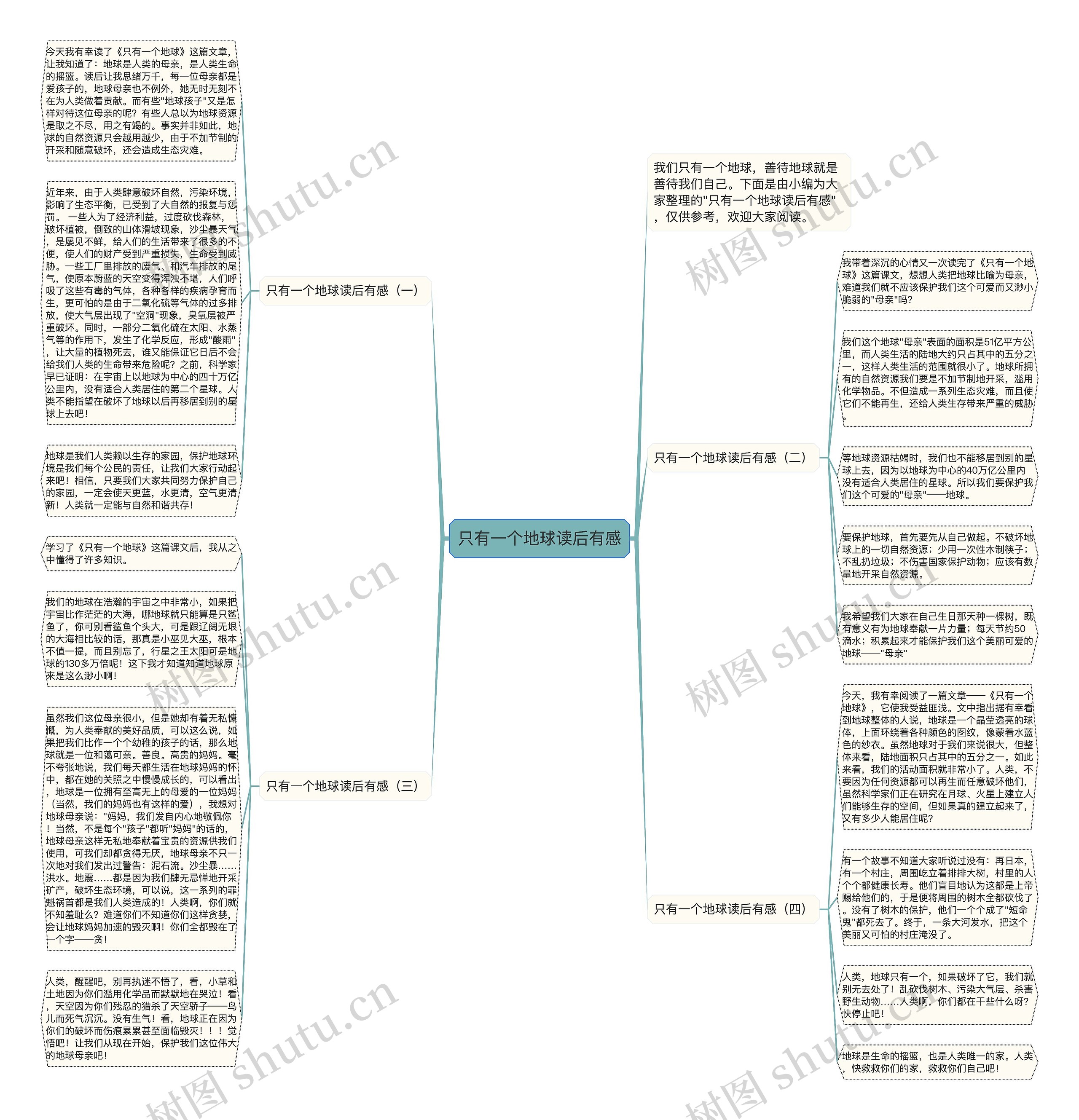 只有一个地球读后有感思维导图