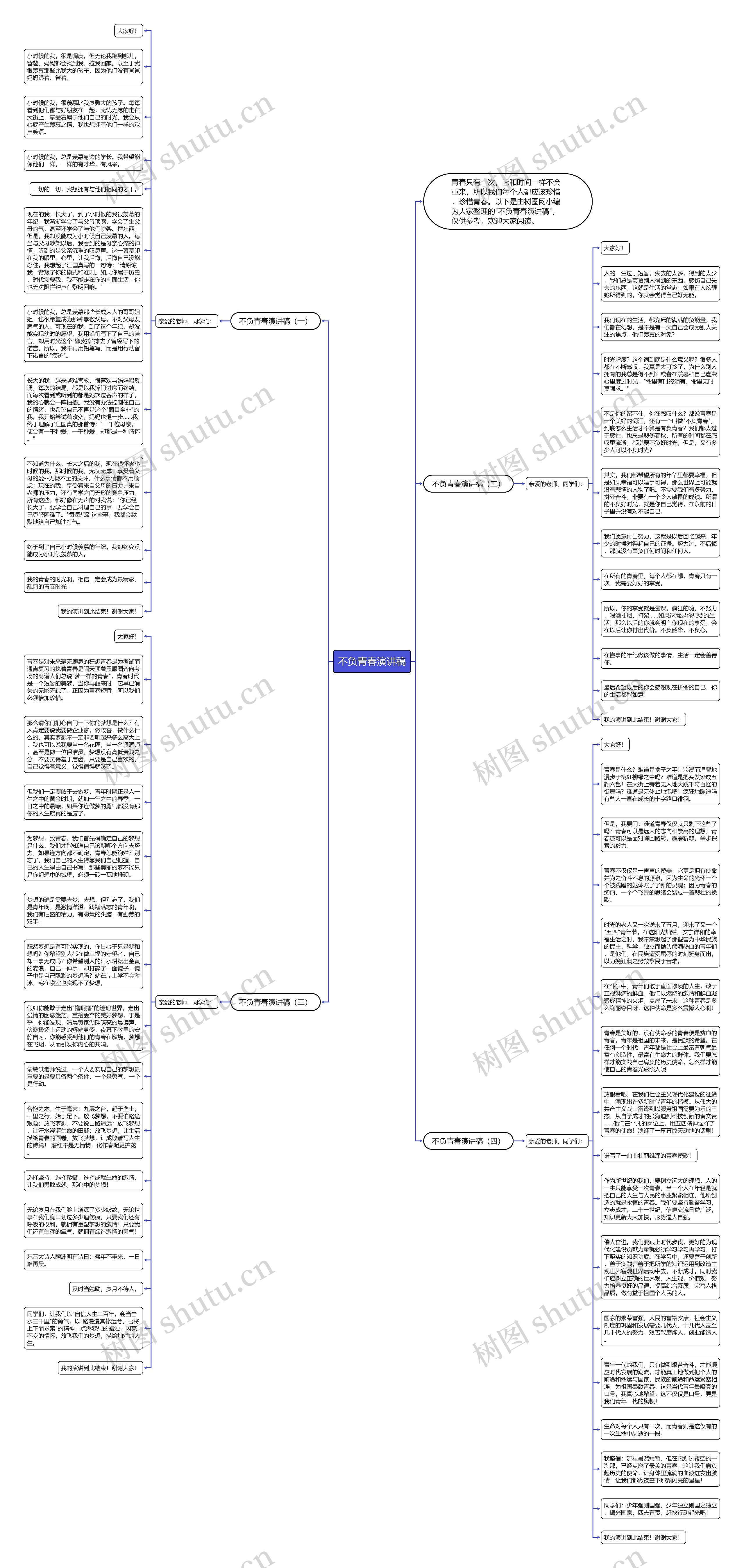 不负青春演讲稿思维导图