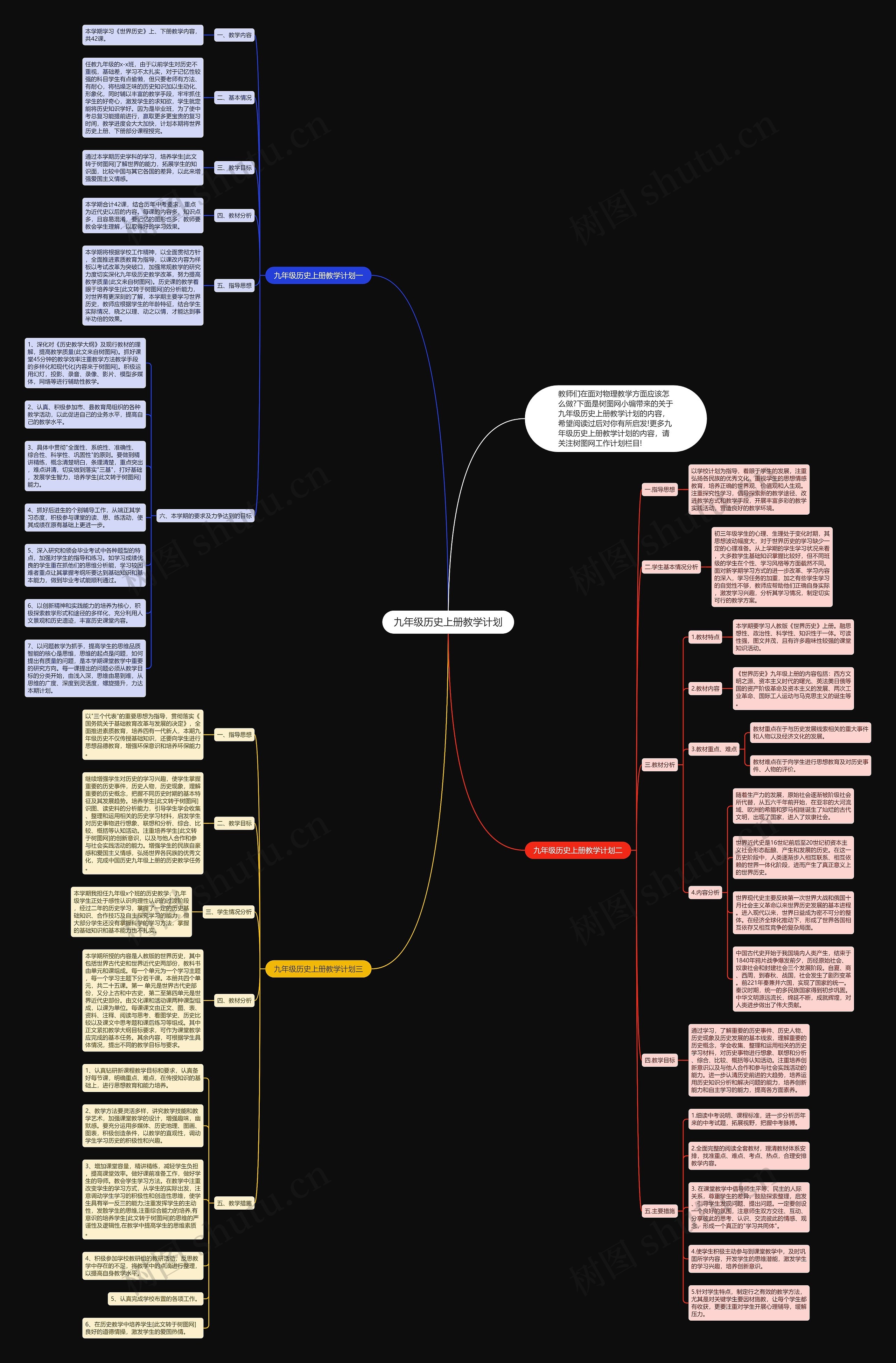 九年级历史上册教学计划