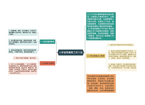 小学老师德育工作计划