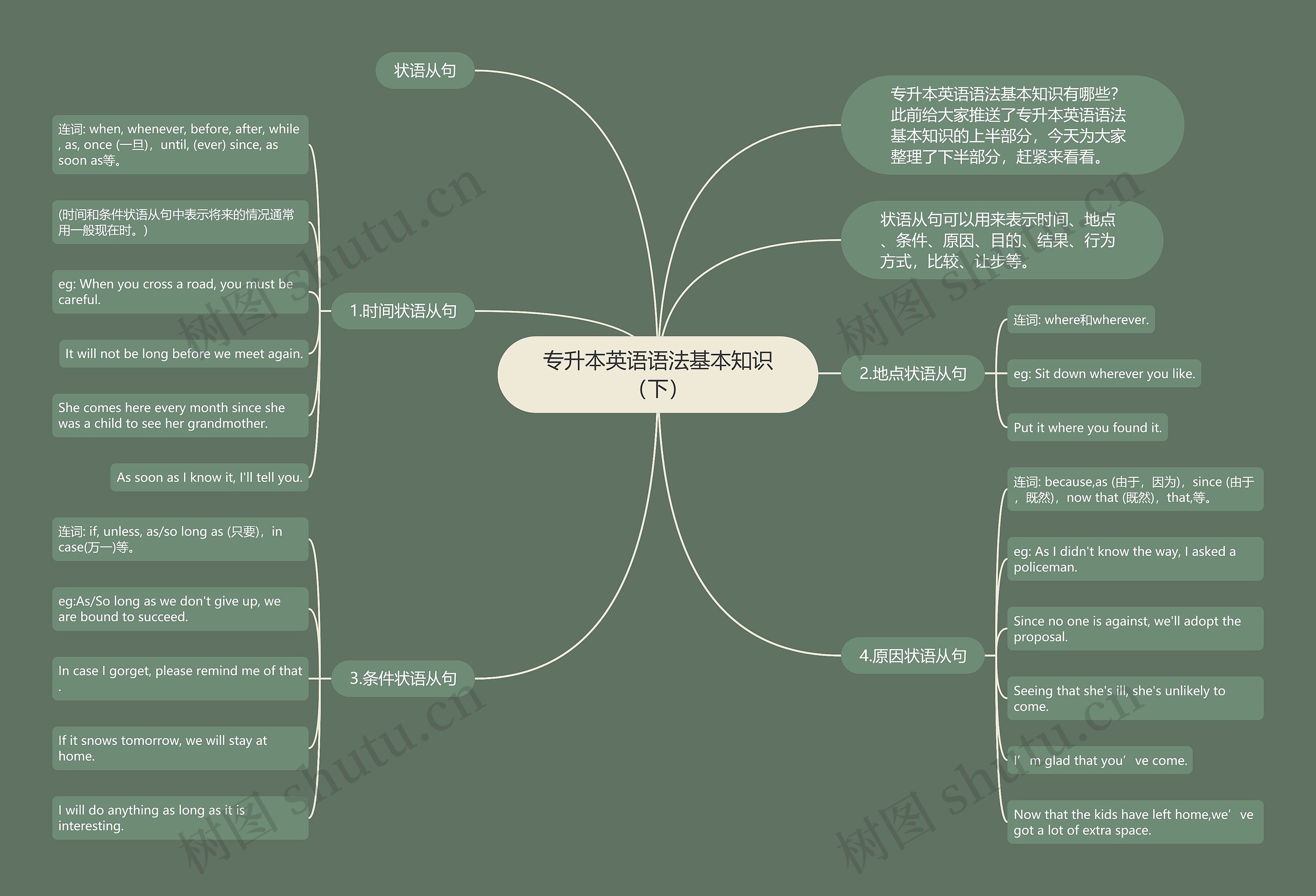 专升本英语语法基本知识（下）思维导图