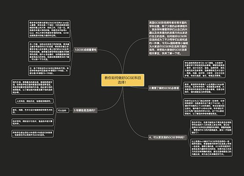 教你如何做好GCSE科目选择! 教你如何做好GCSE科目选择!