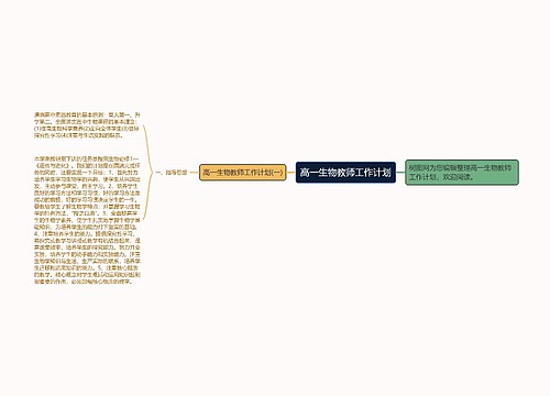 高一生物教师工作计划