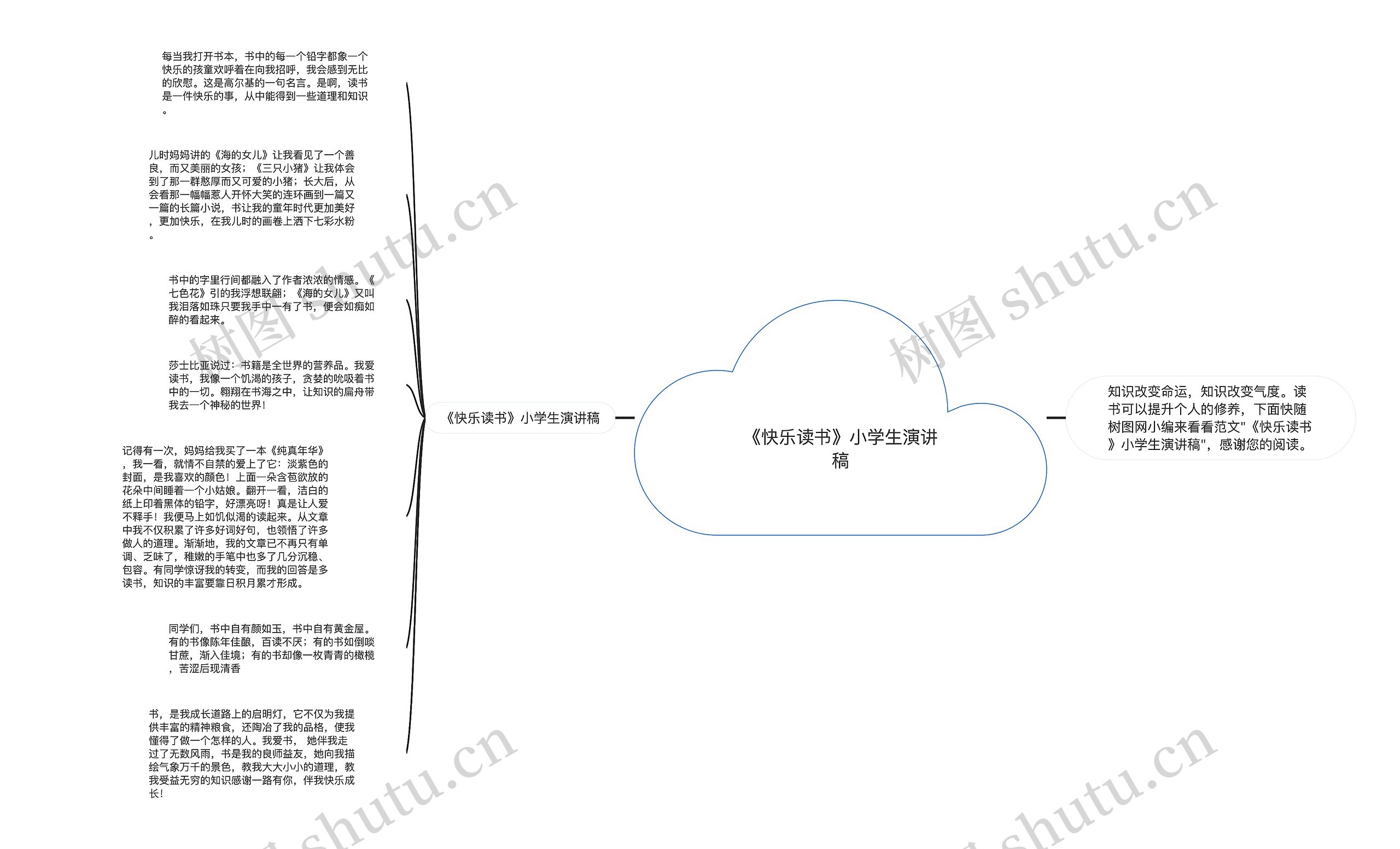 《快乐读书》小学生演讲稿思维导图