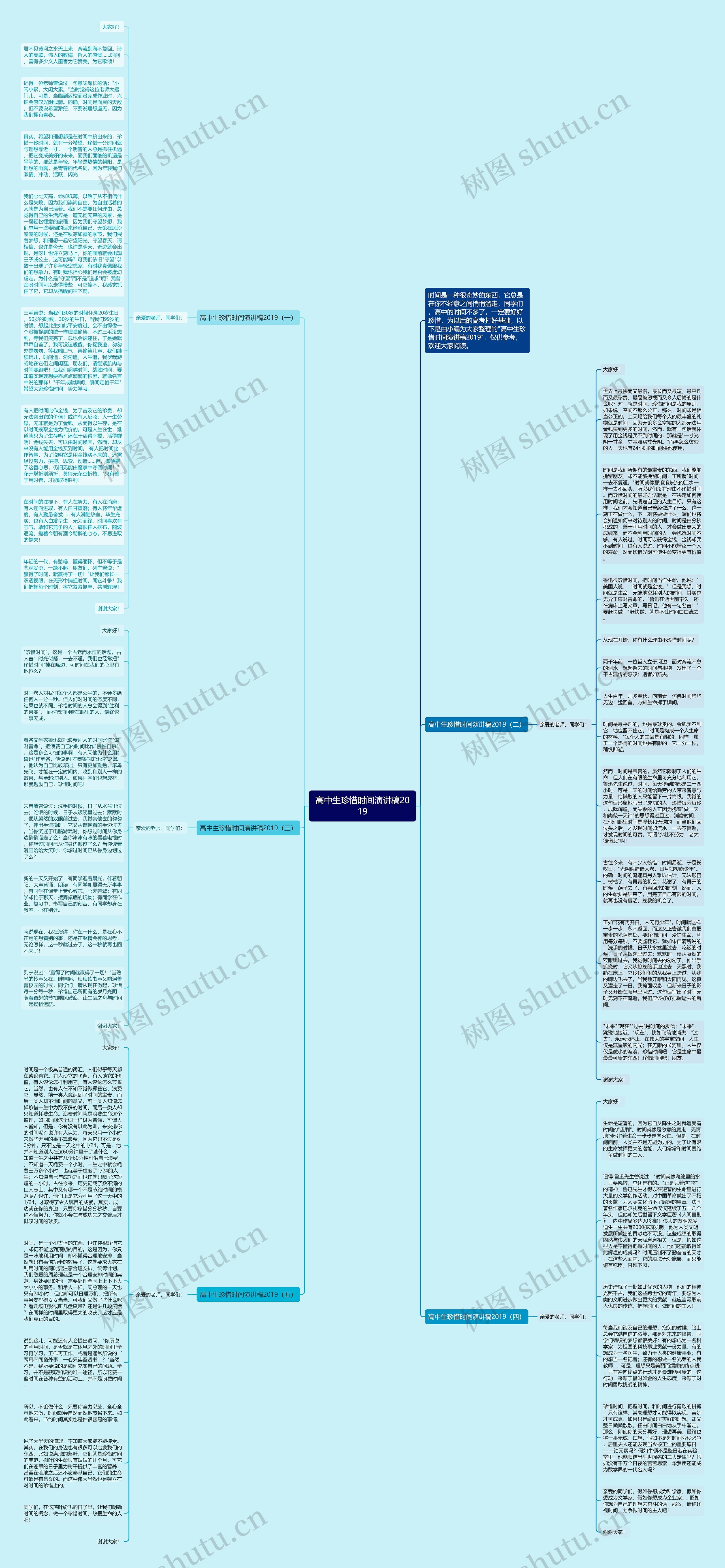 高中生珍惜时间演讲稿2019思维导图