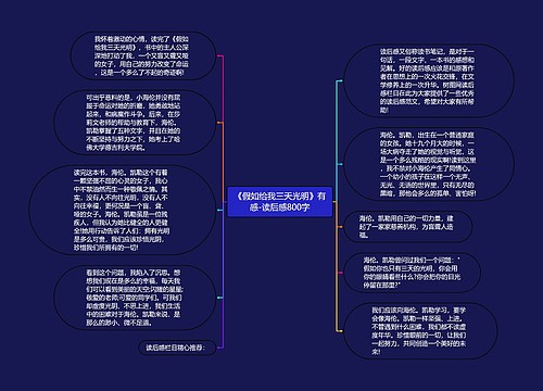 《假如给我三天光明》有感-读后感800字