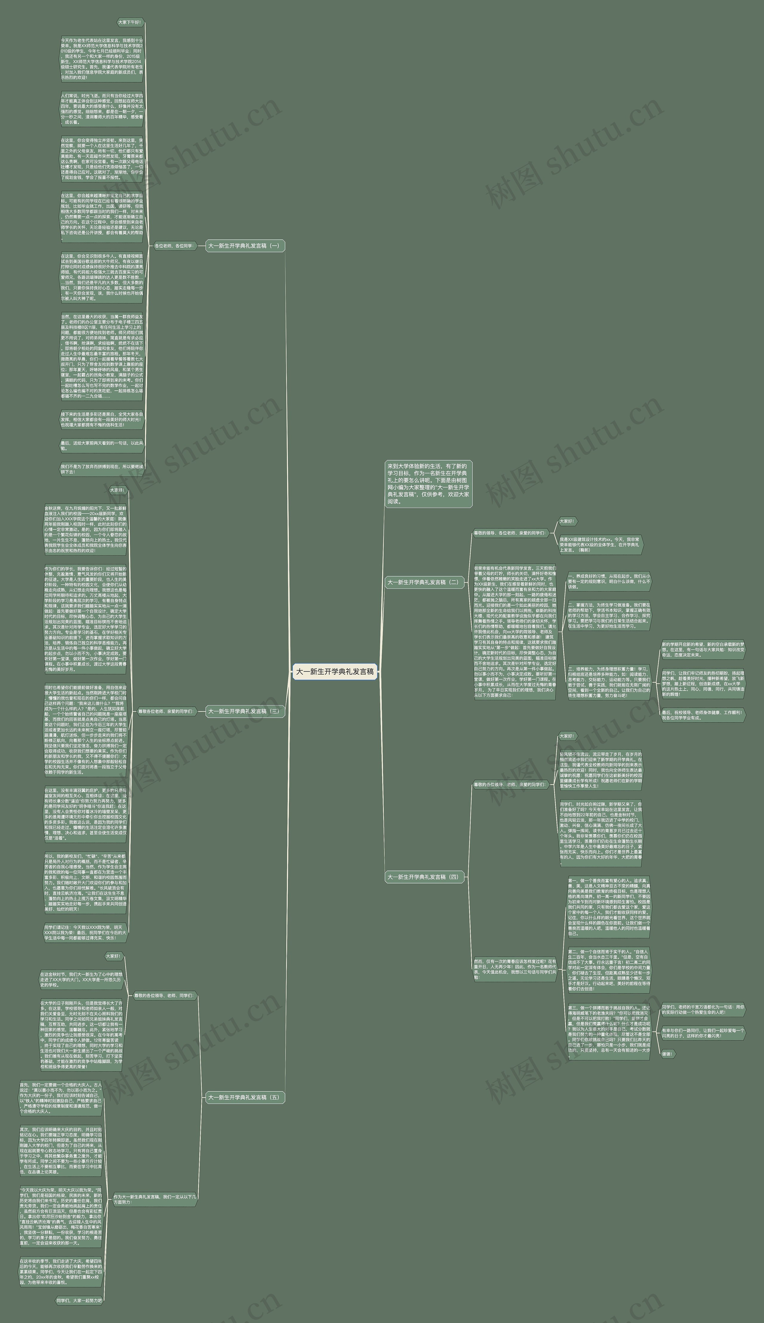大一新生开学典礼发言稿思维导图