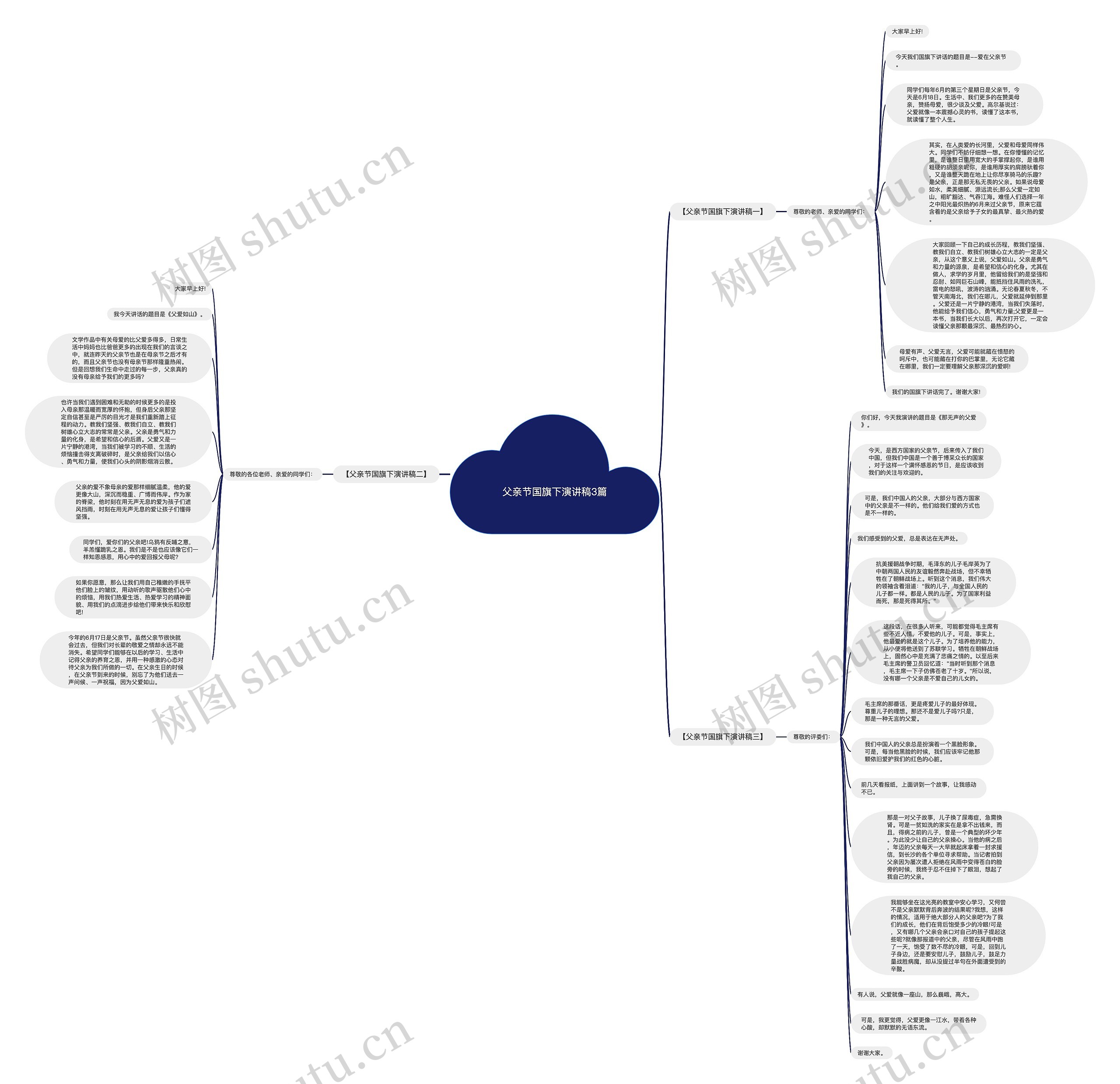 父亲节国旗下演讲稿3篇思维导图