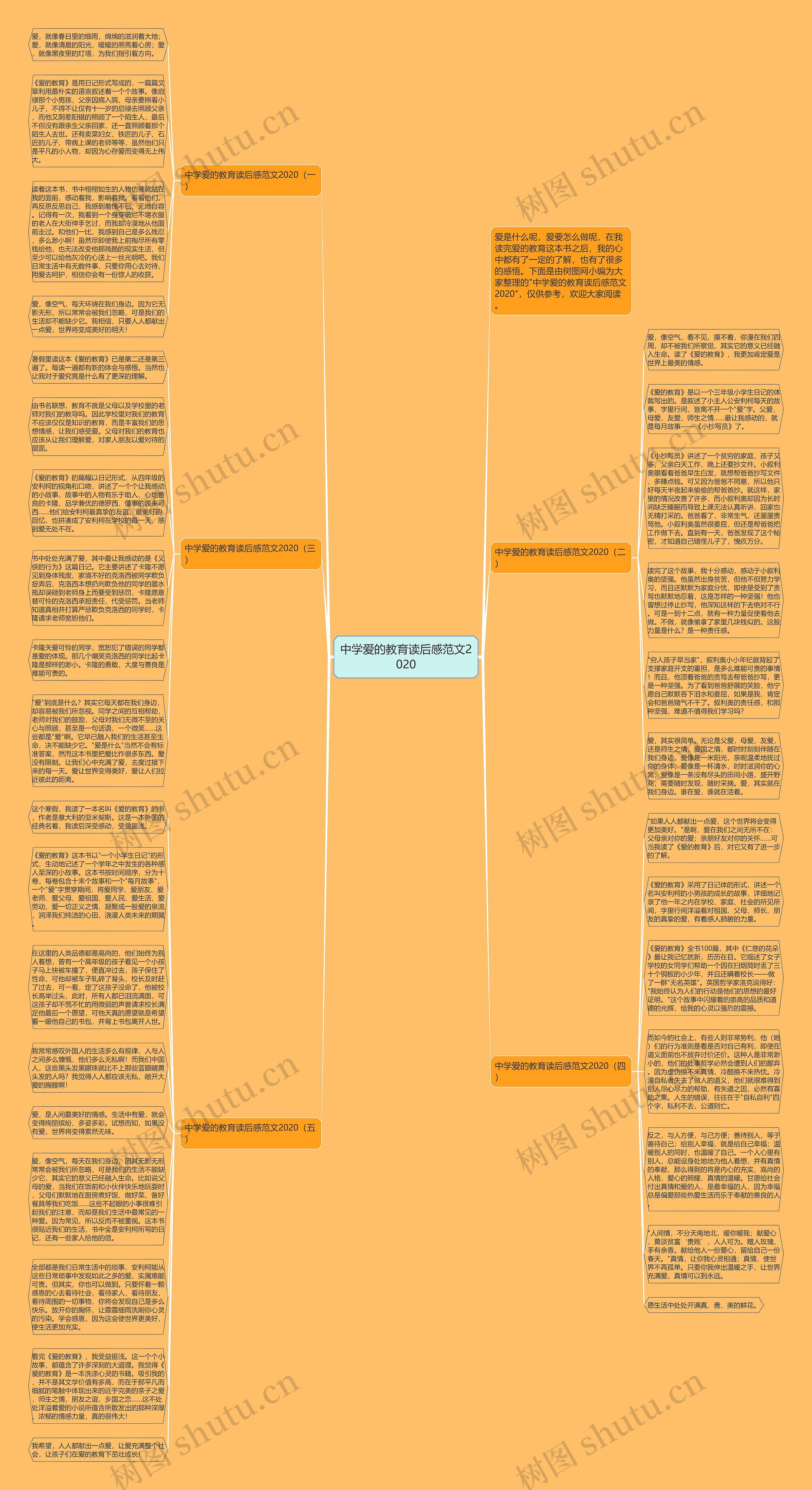 中学爱的教育读后感范文2020思维导图