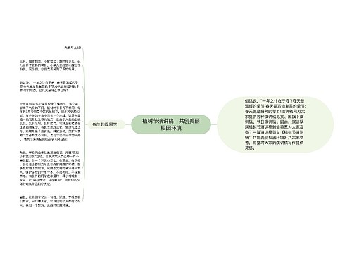 植树节演讲稿：共创美丽校园环境