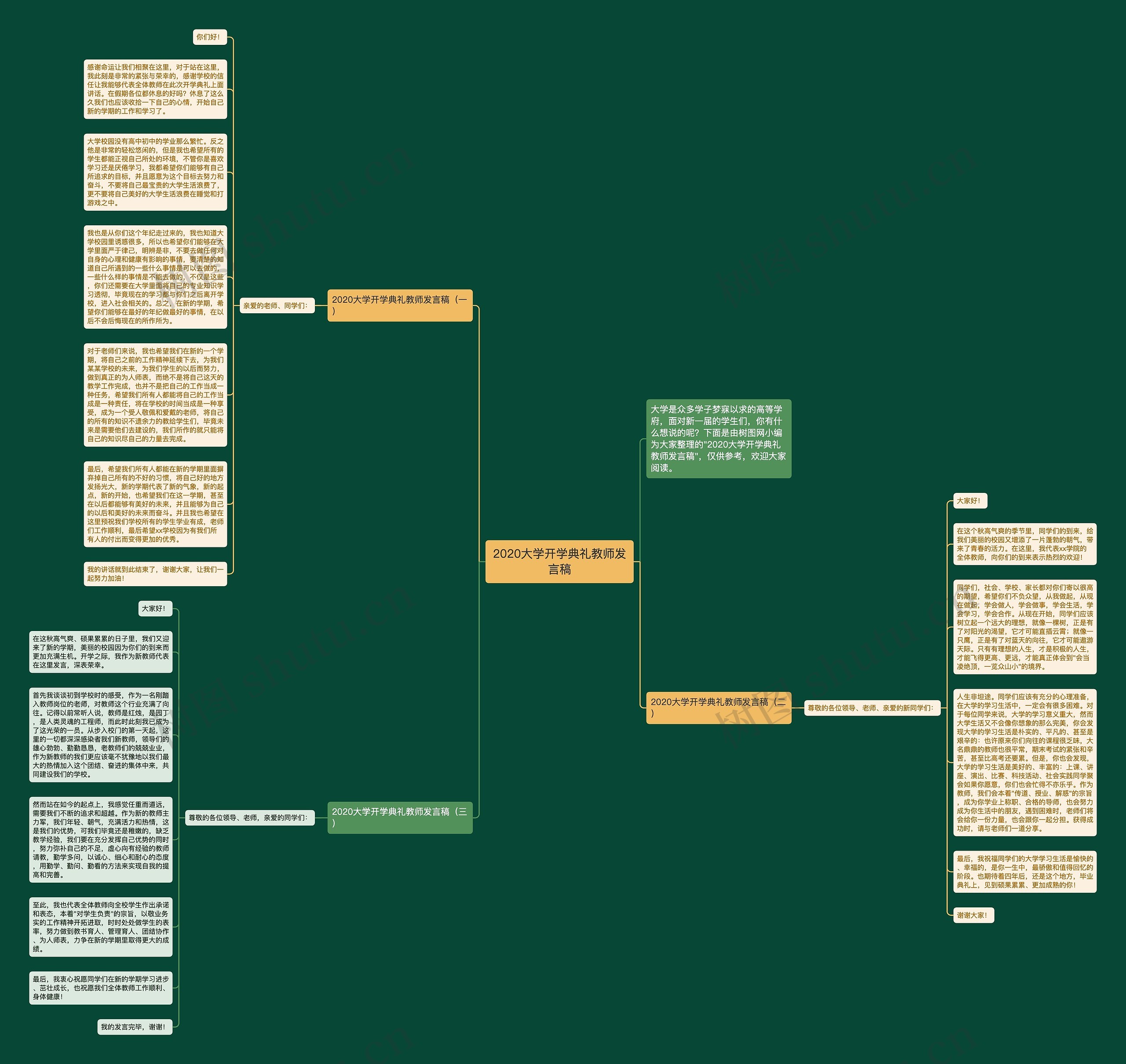 2020大学开学典礼教师发言稿思维导图高清图 2020大学开学典礼教师发言稿思维导图