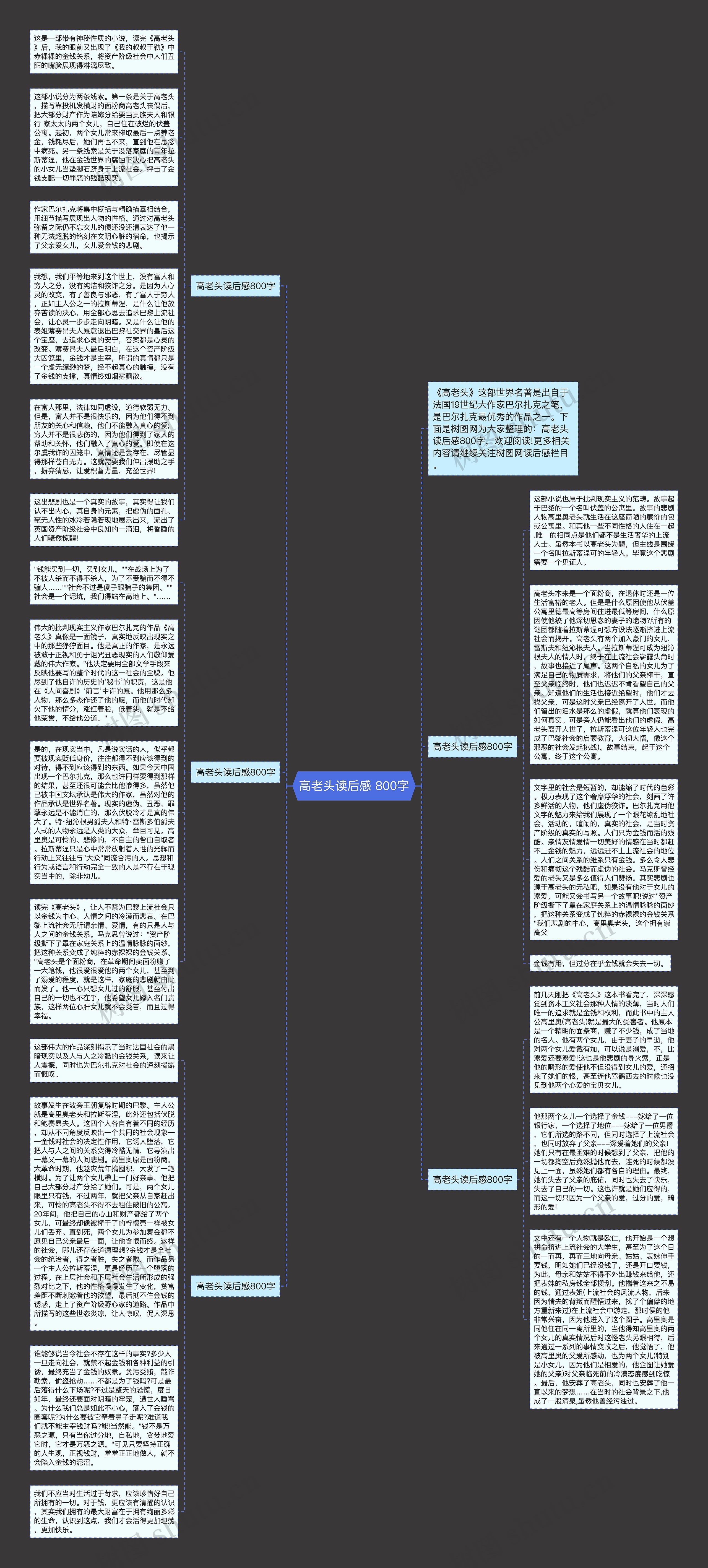高老头读后感 800字思维导图