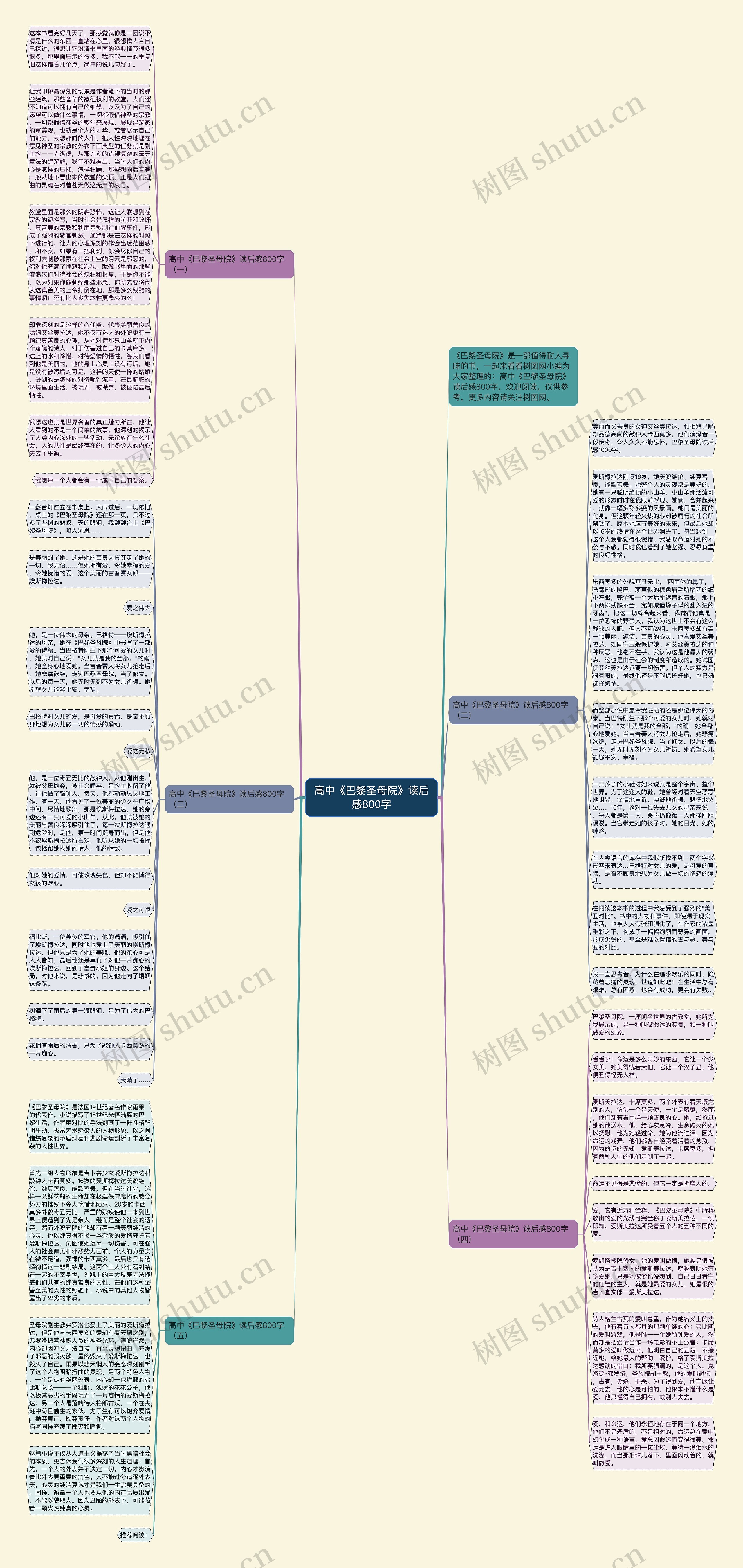 高中《巴黎圣母院》读后感800字思维导图