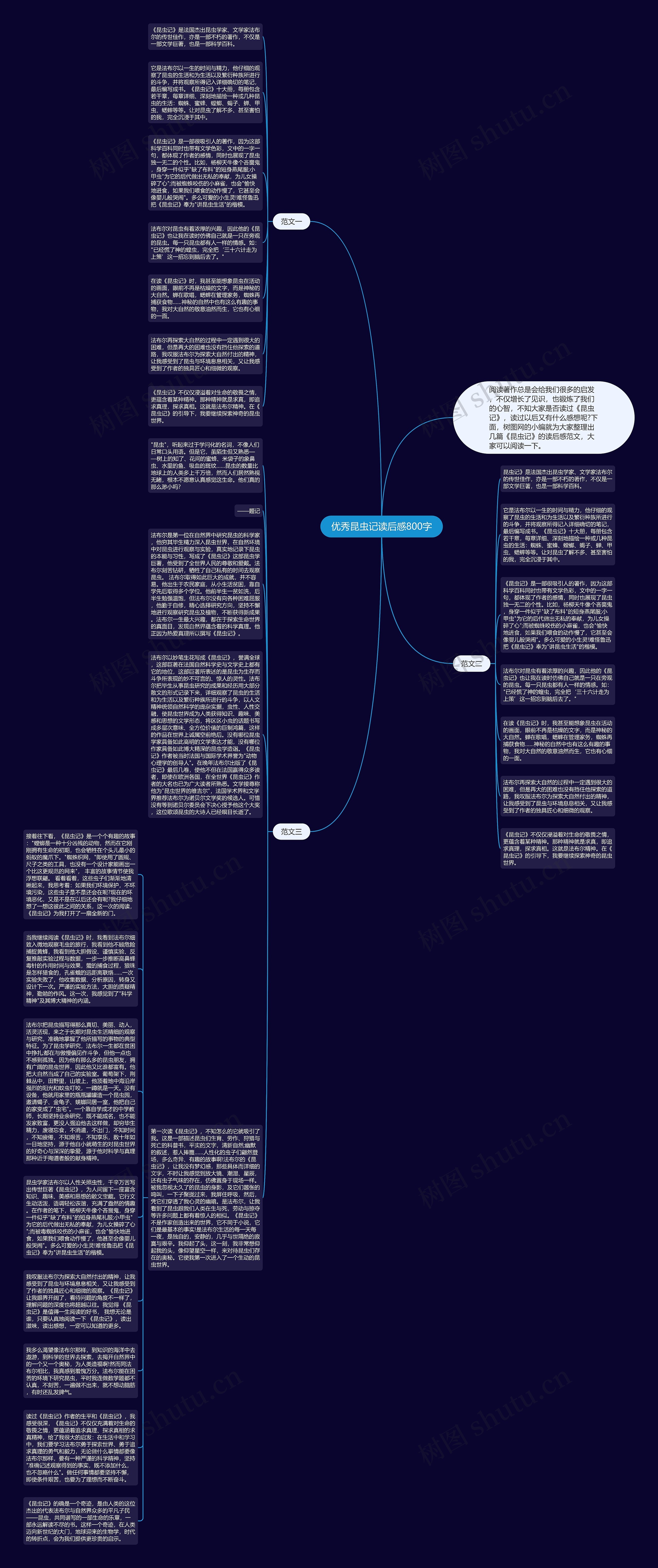 优秀昆虫记读后感800字思维导图高清图 优秀昆虫记读后感800字思维导图