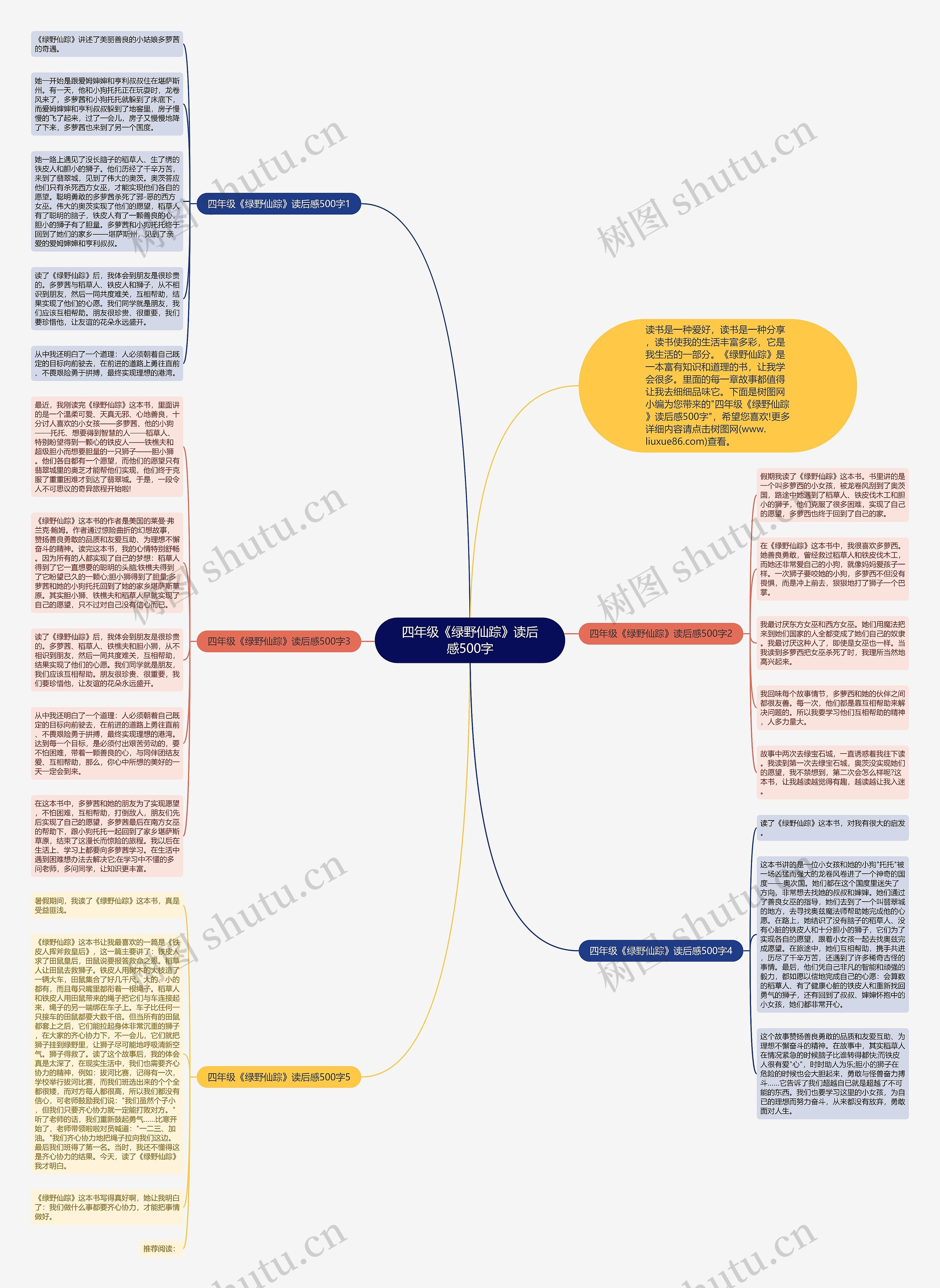 四年级《绿野仙踪》读后感500字思维导图