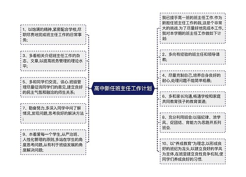 高中新任班主任工作计划