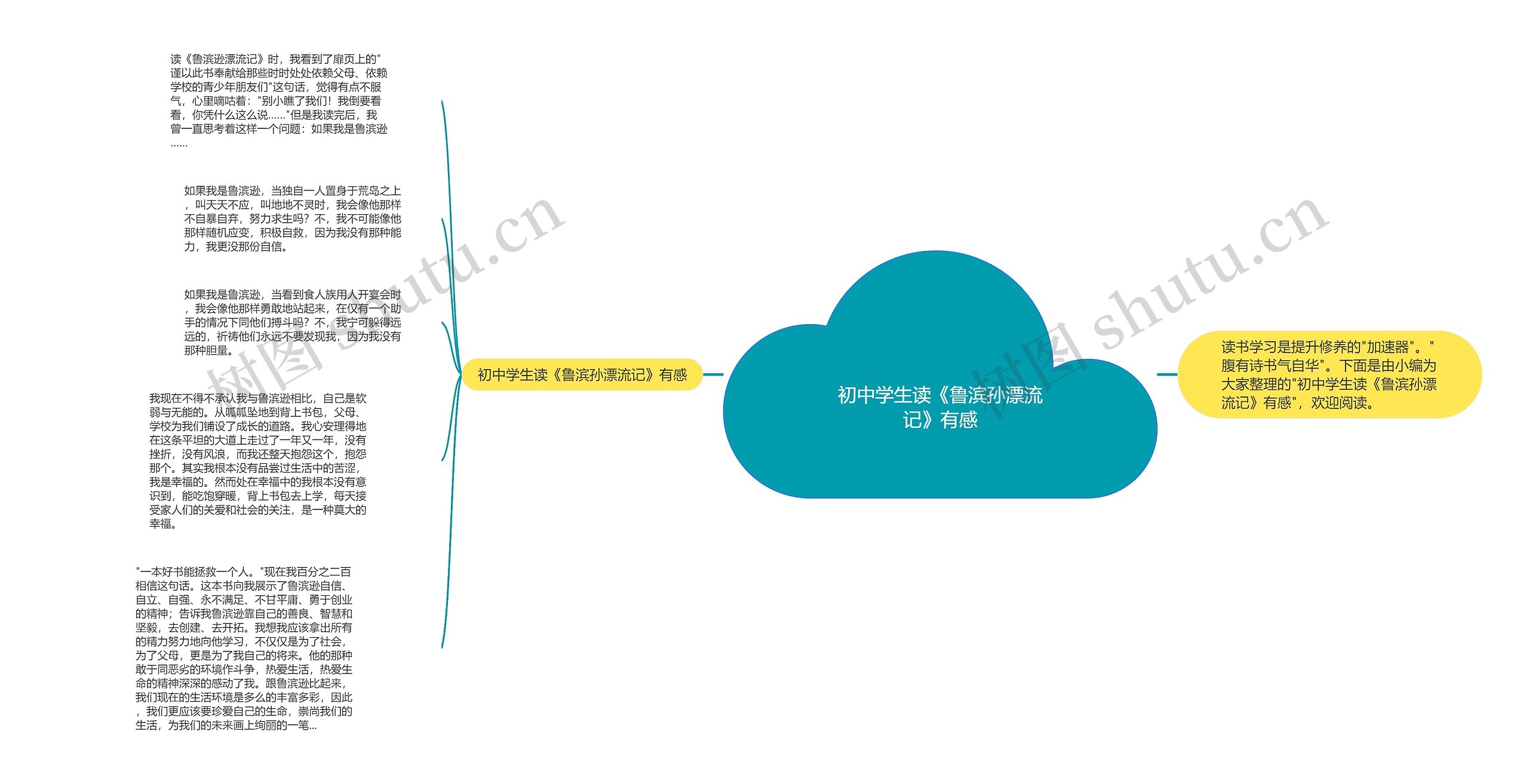 初中学生读《鲁滨孙漂流记》有感思维导图