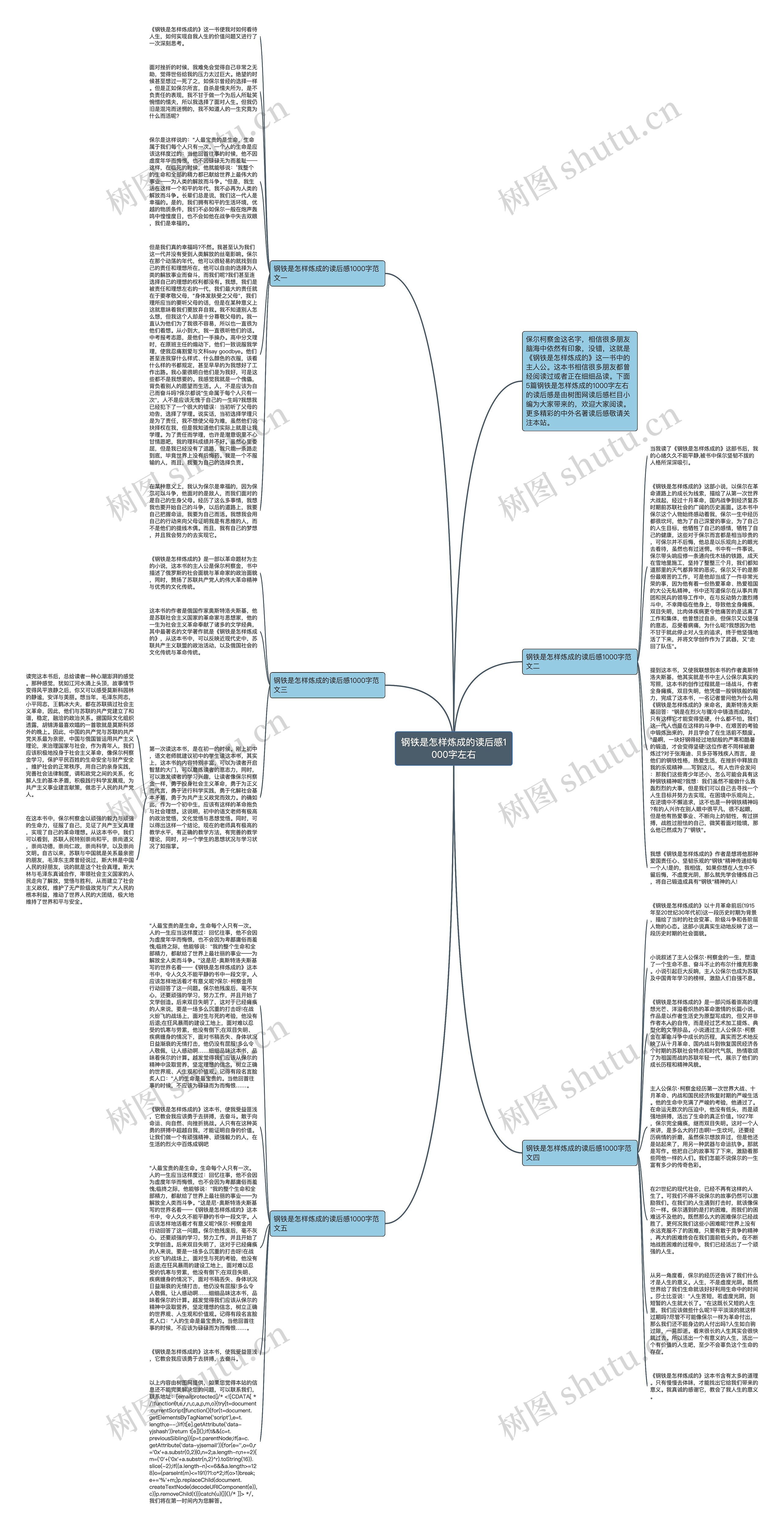 钢铁是怎样炼成的读后感1000字左右思维导图