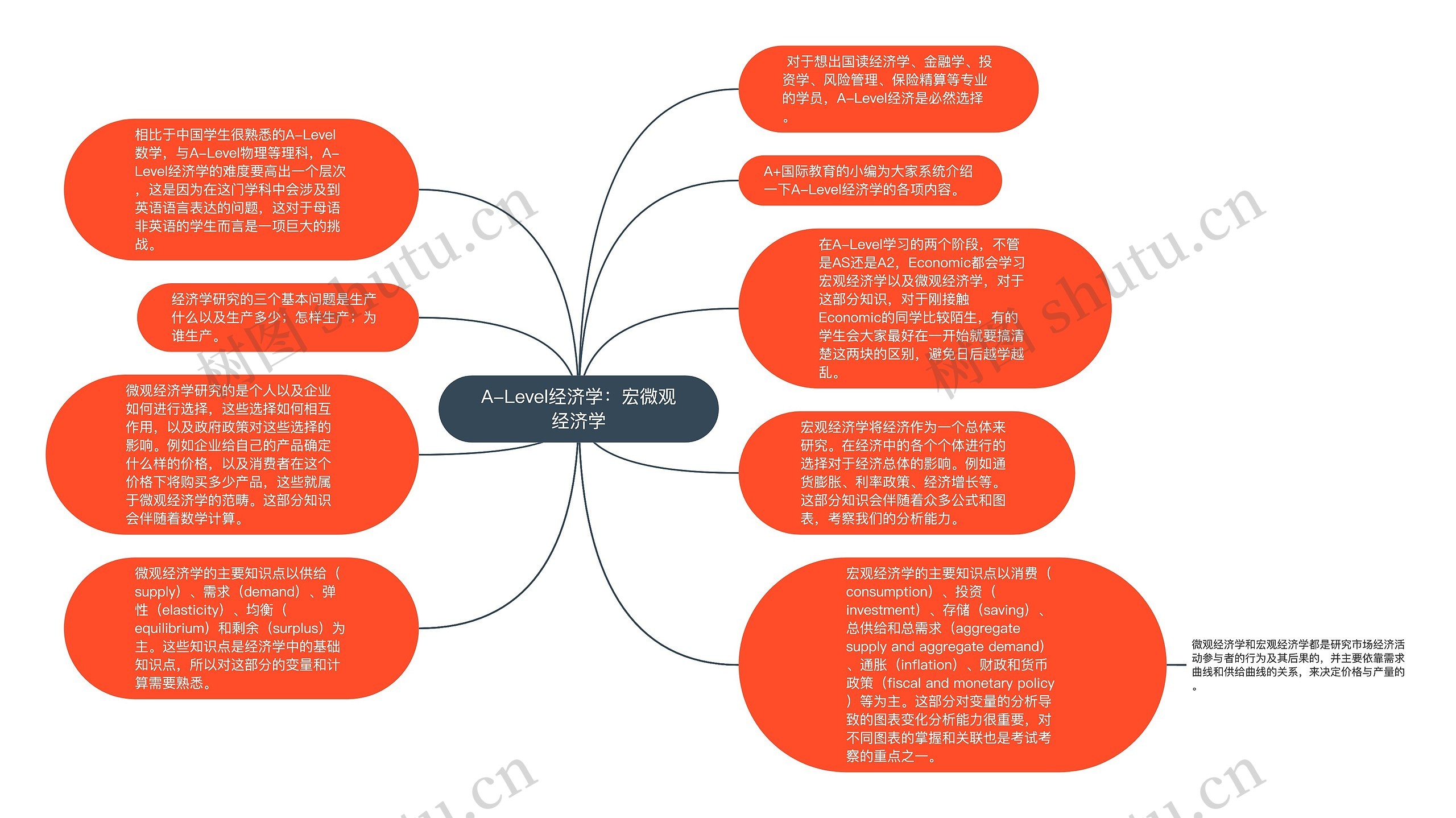 A-Level经济学：宏微观经济学思维导图