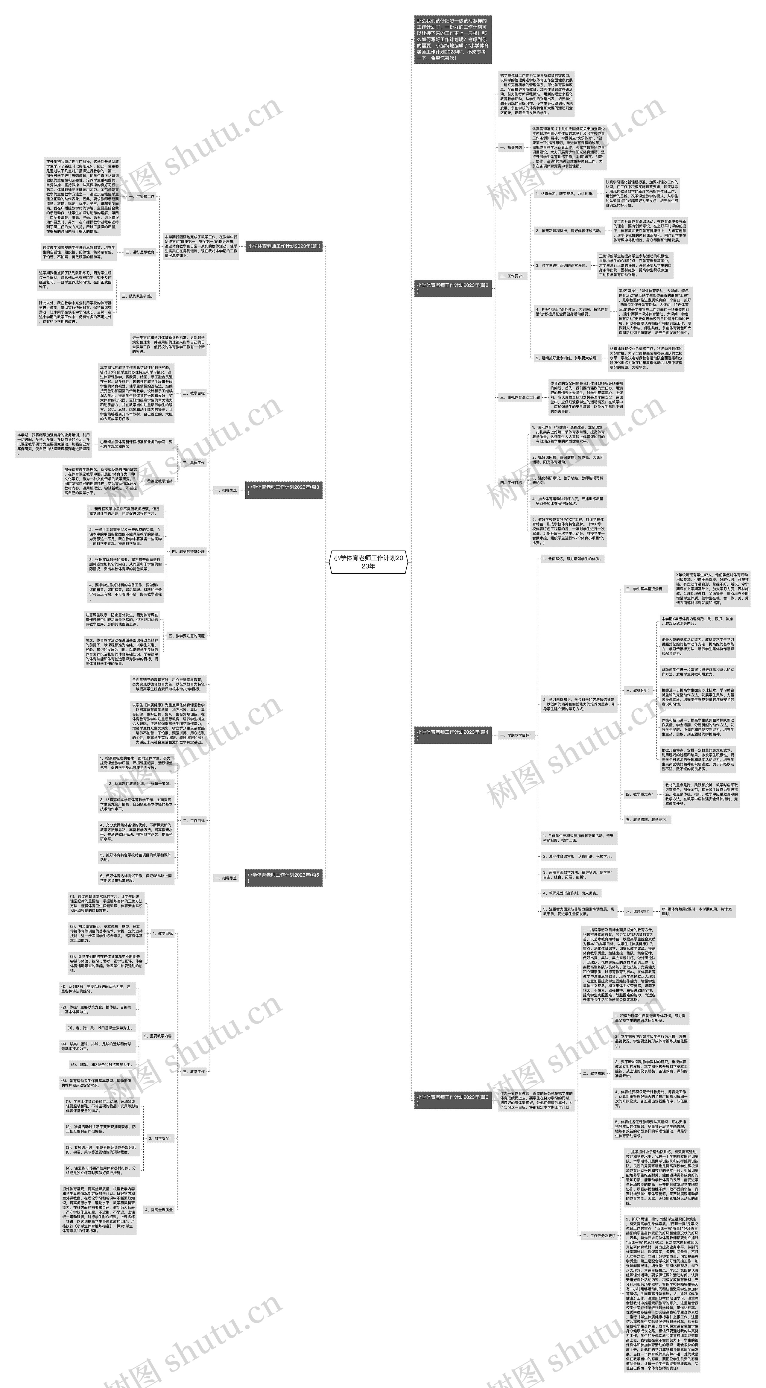 小学体育老师工作计划2023年思维导图