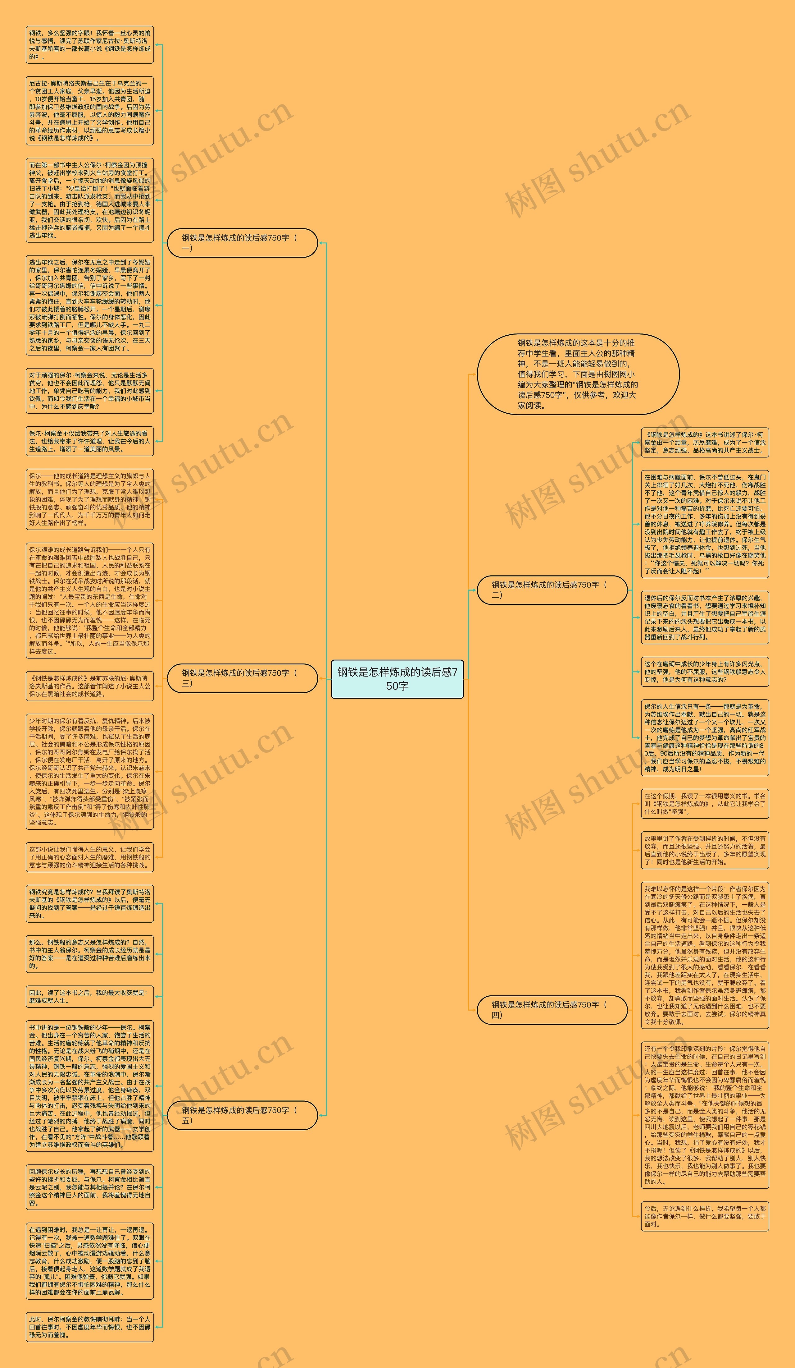 钢铁是怎样炼成的读后感750字思维导图