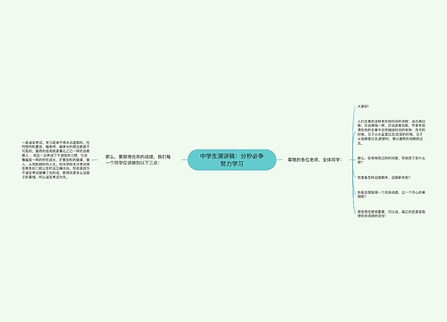 中学生演讲稿：分秒必争努力学习