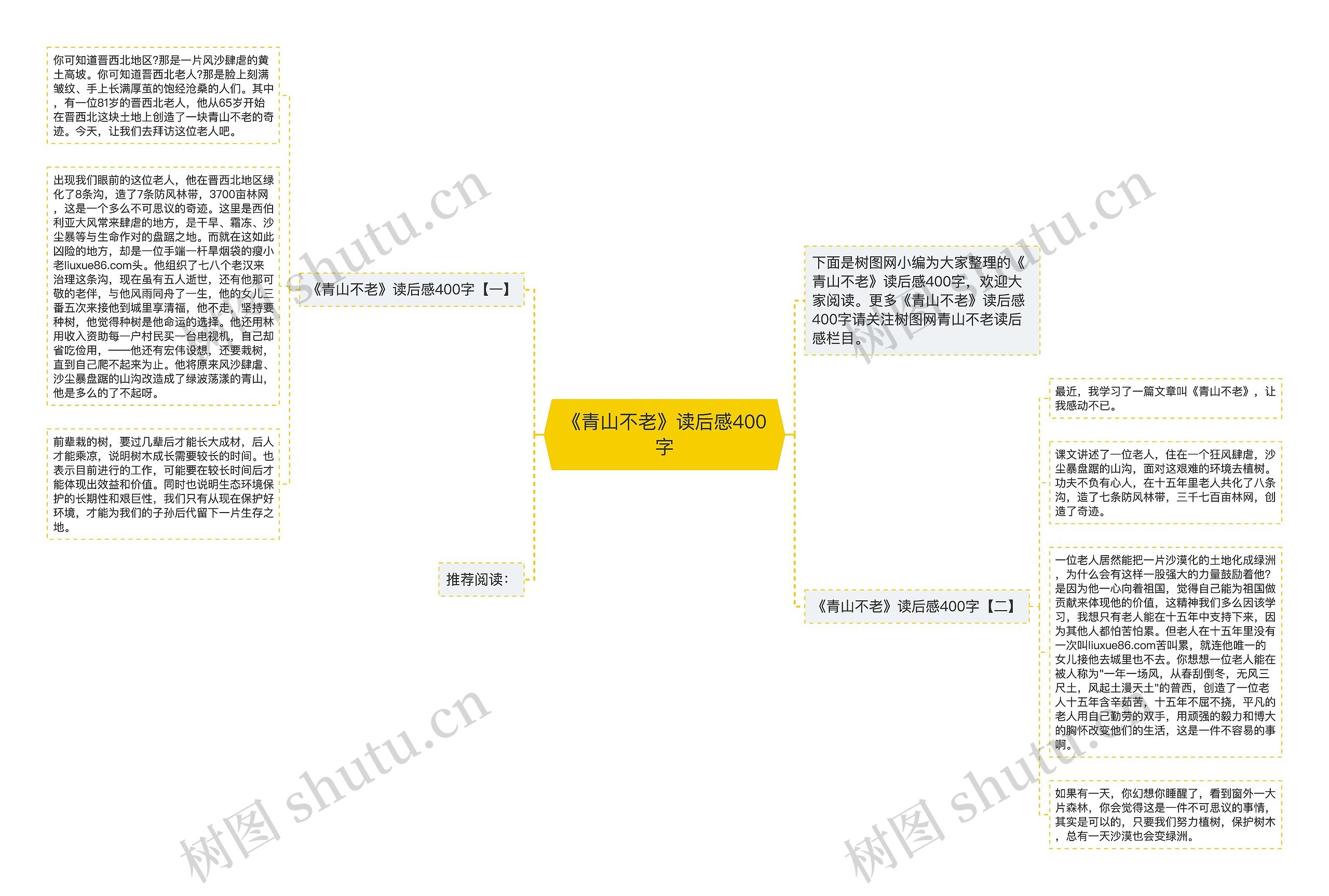《青山不老》读后感400字思维导图