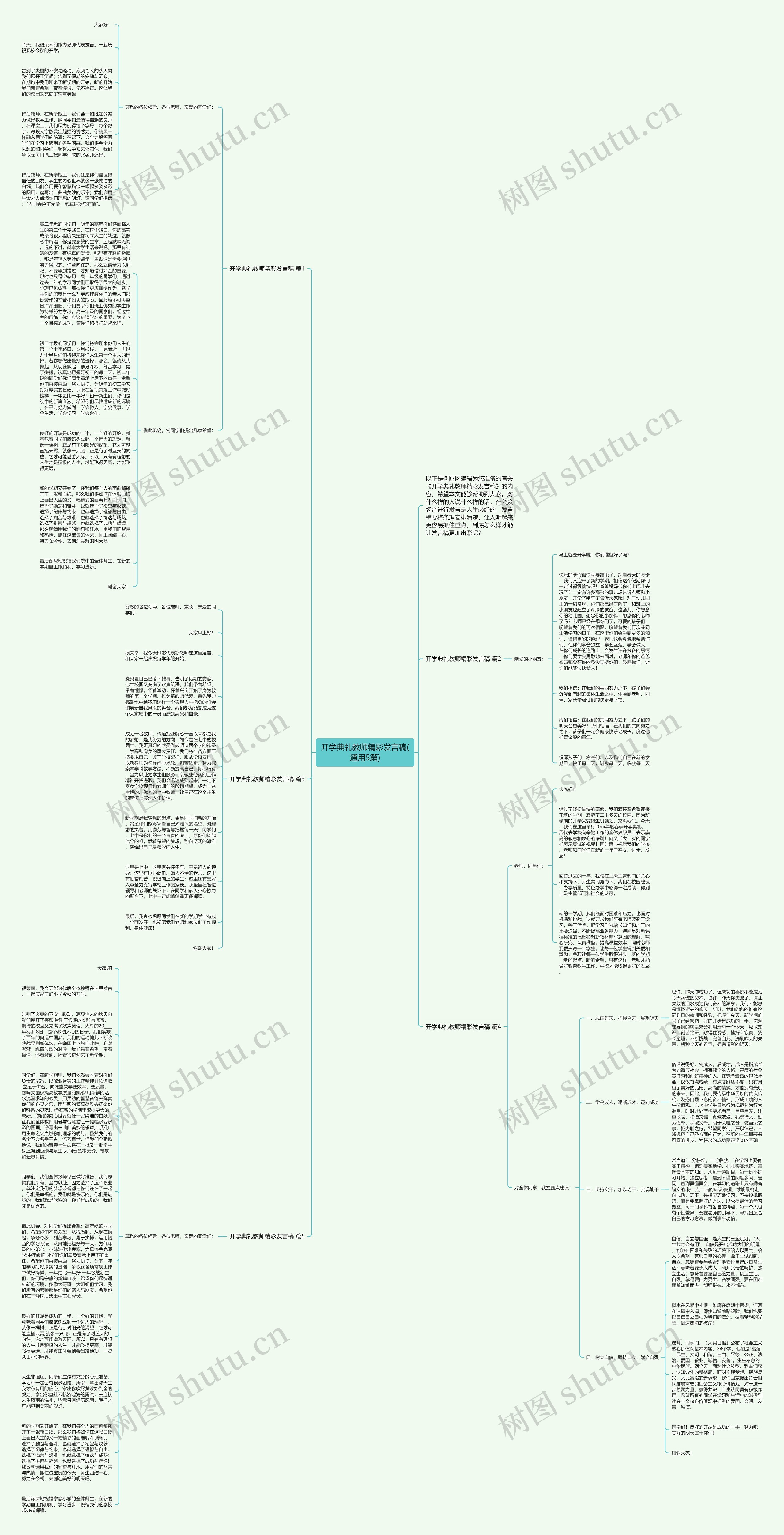 开学典礼教师精彩发言稿(通用5篇)思维导图