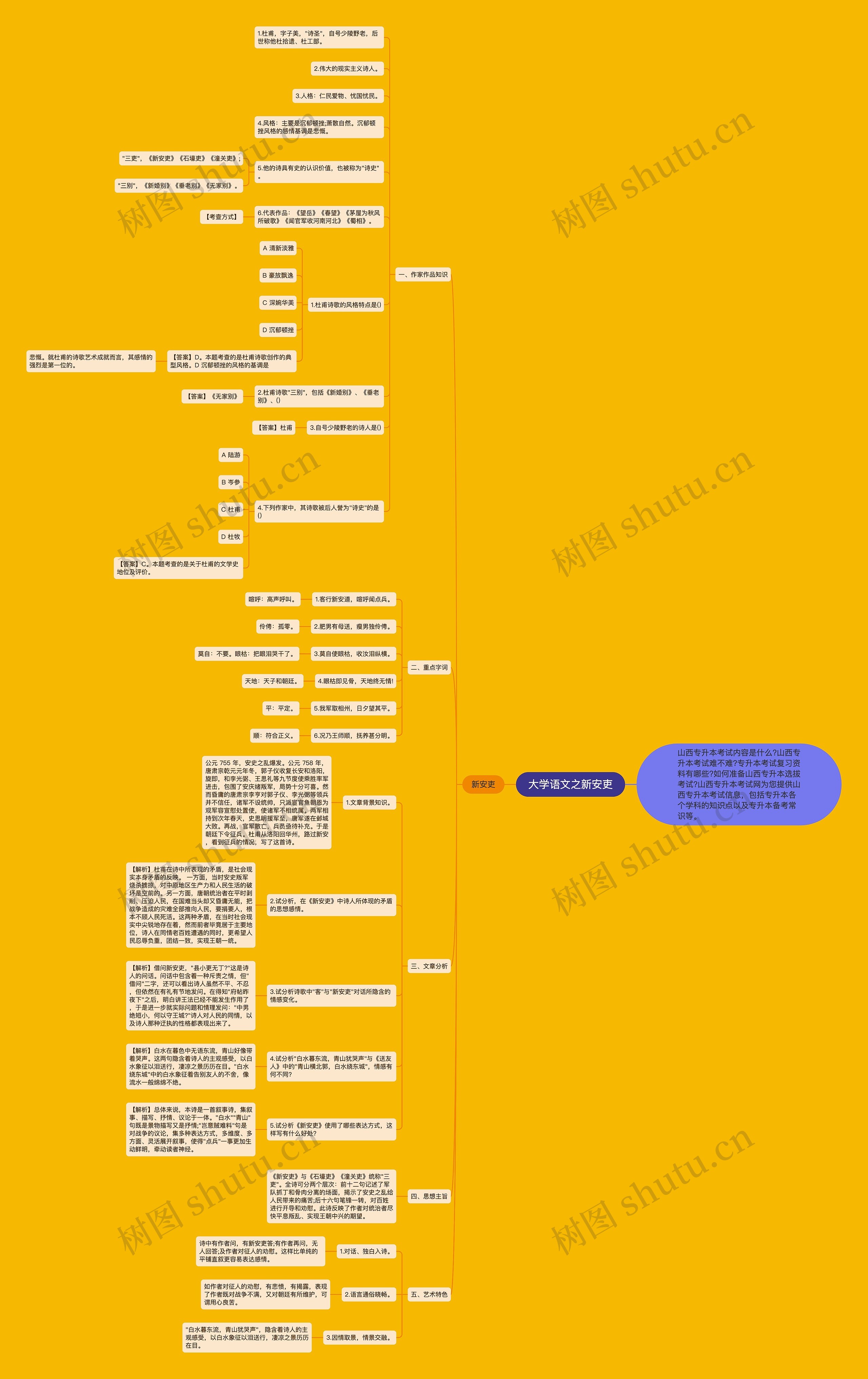 大学语文之新安吏思维导图