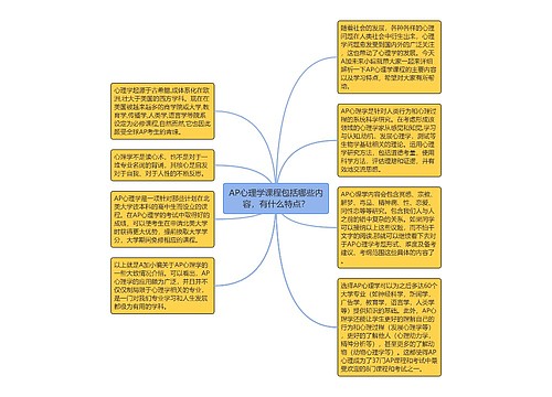 AP心理学课程包括哪些内容，有什么特点？