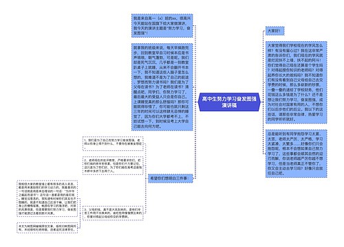 高中生努力学习奋发图强演讲稿