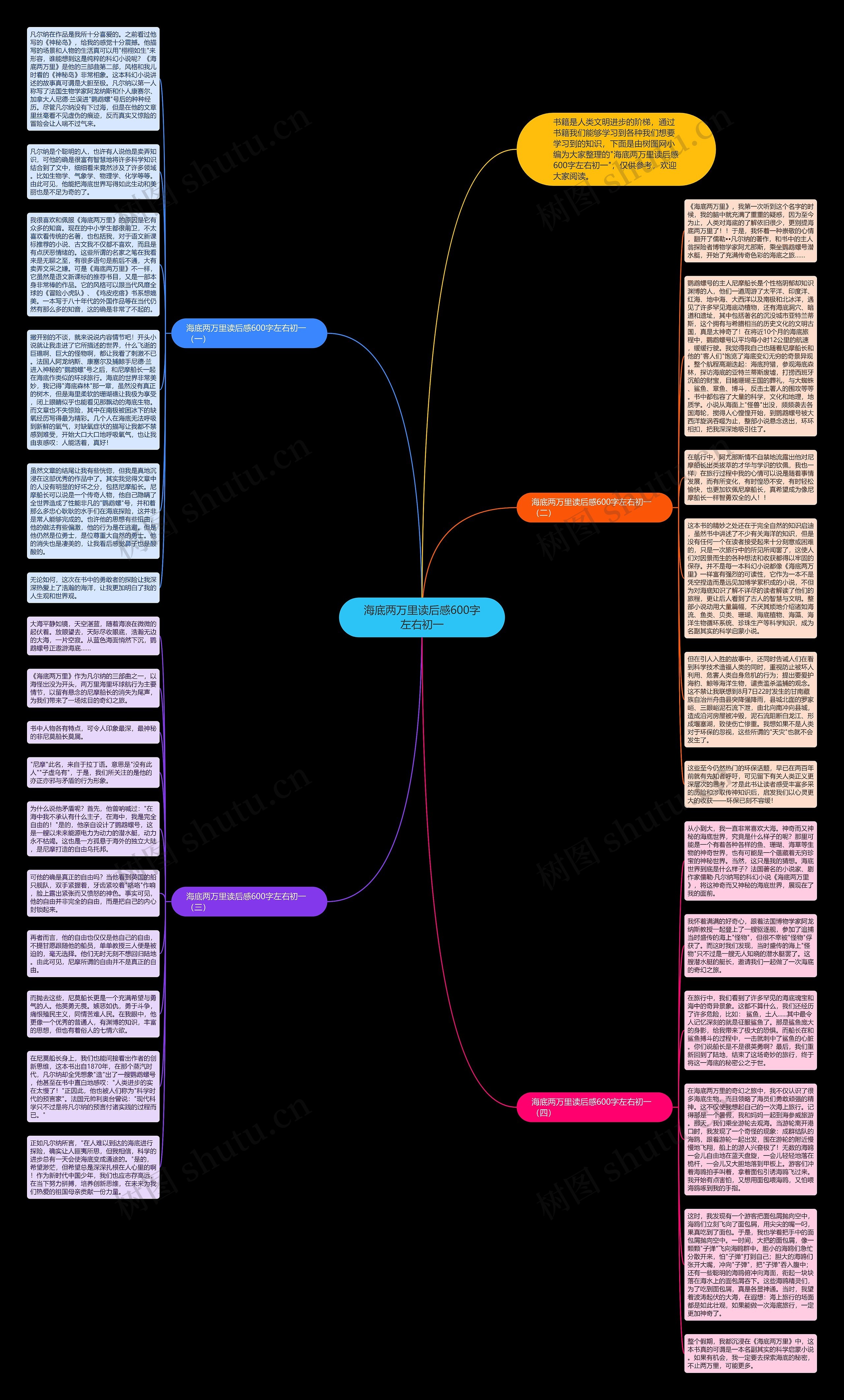 海底两万里读后感600字左右初一思维导图
