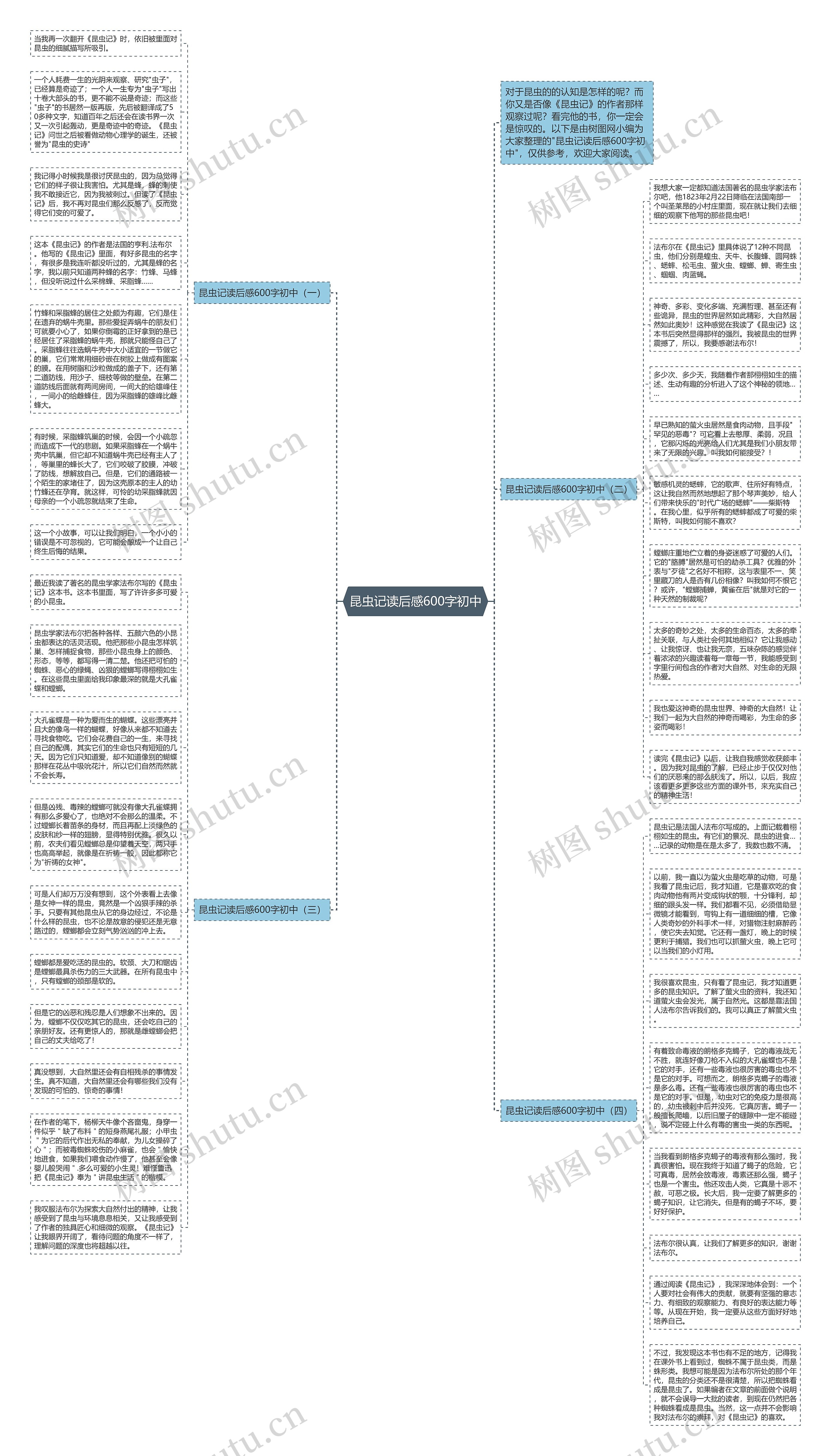 昆虫记读后感600字初中思维导图