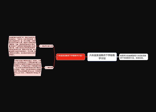 六年级英语教师下学期教学计划