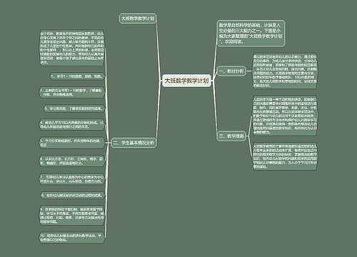 大班数学教学计划