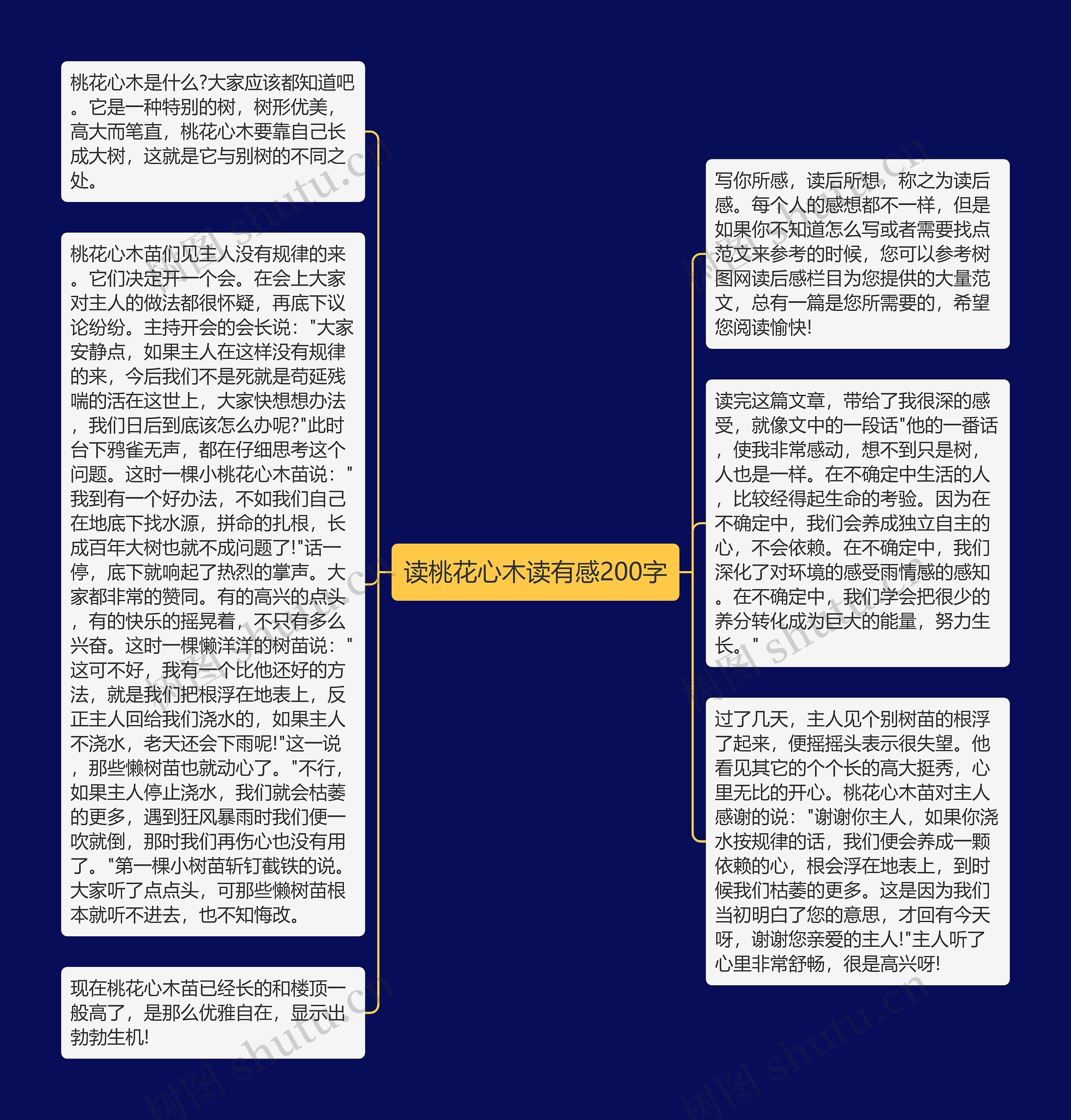 读桃花心木读有感200字思维导图高清图 读桃花心木读有感200字思维导图