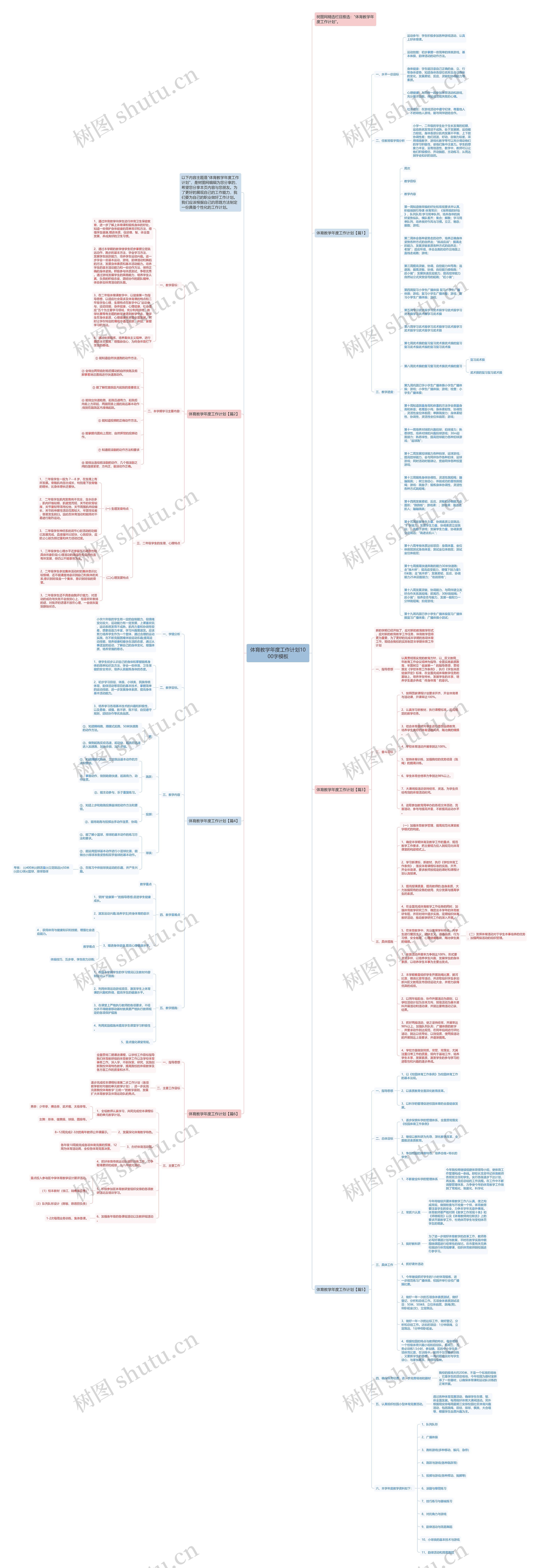 体育教学年度工作计划1000字思维导图