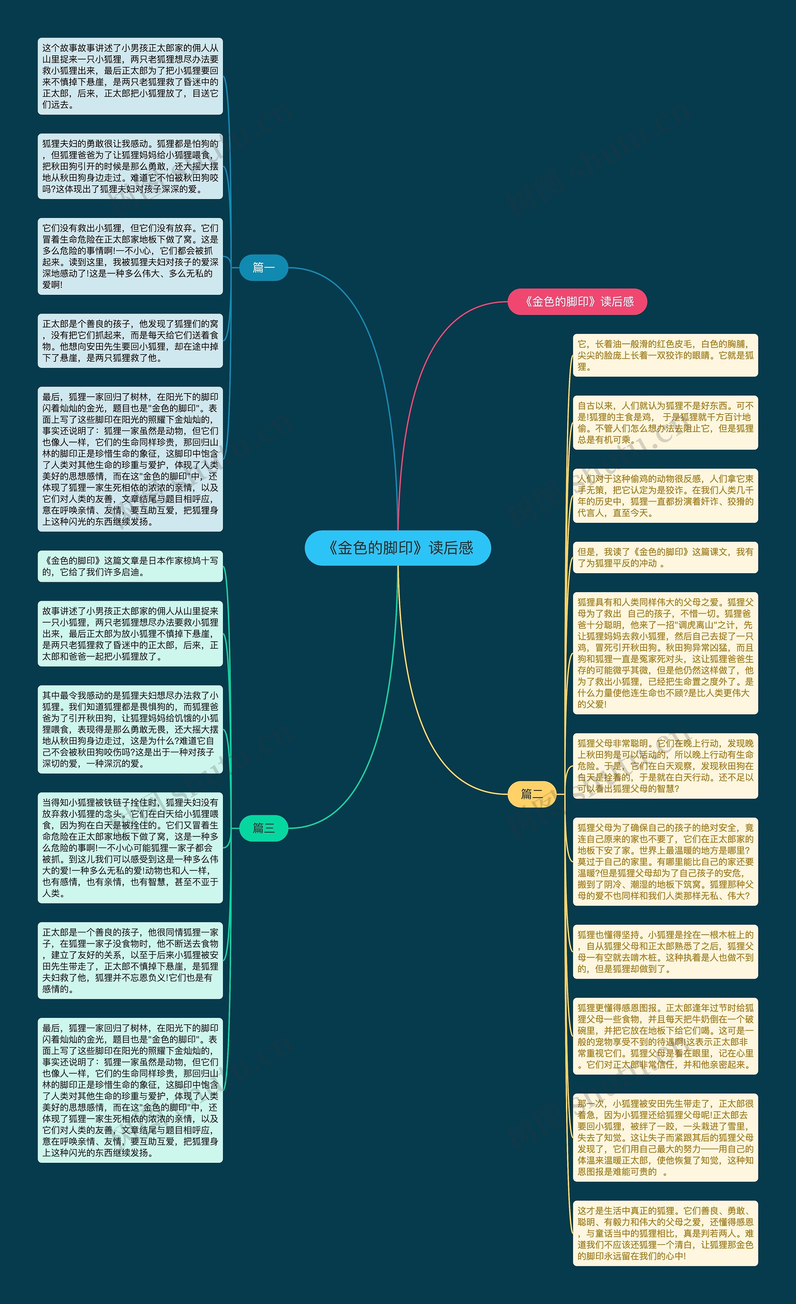 《金色的脚印》读后感思维导图